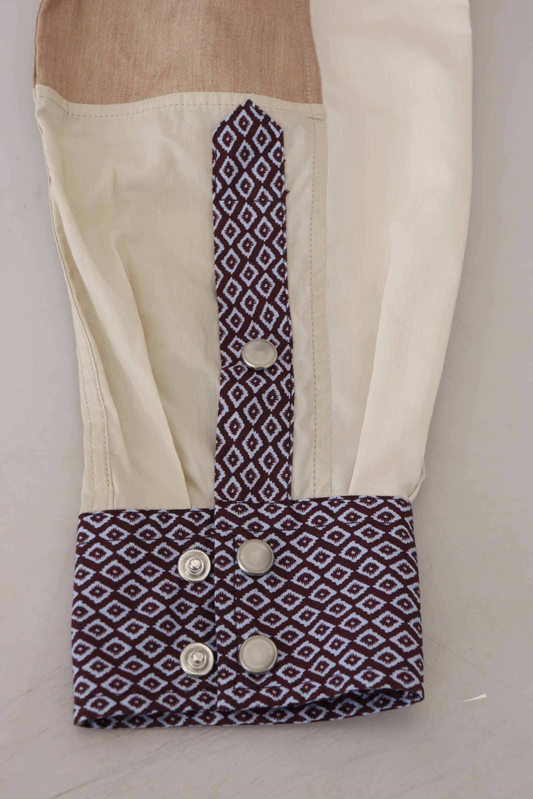 Dolce & Gabbana Multicolor Cotton Patchwork Slim Men's Shirt