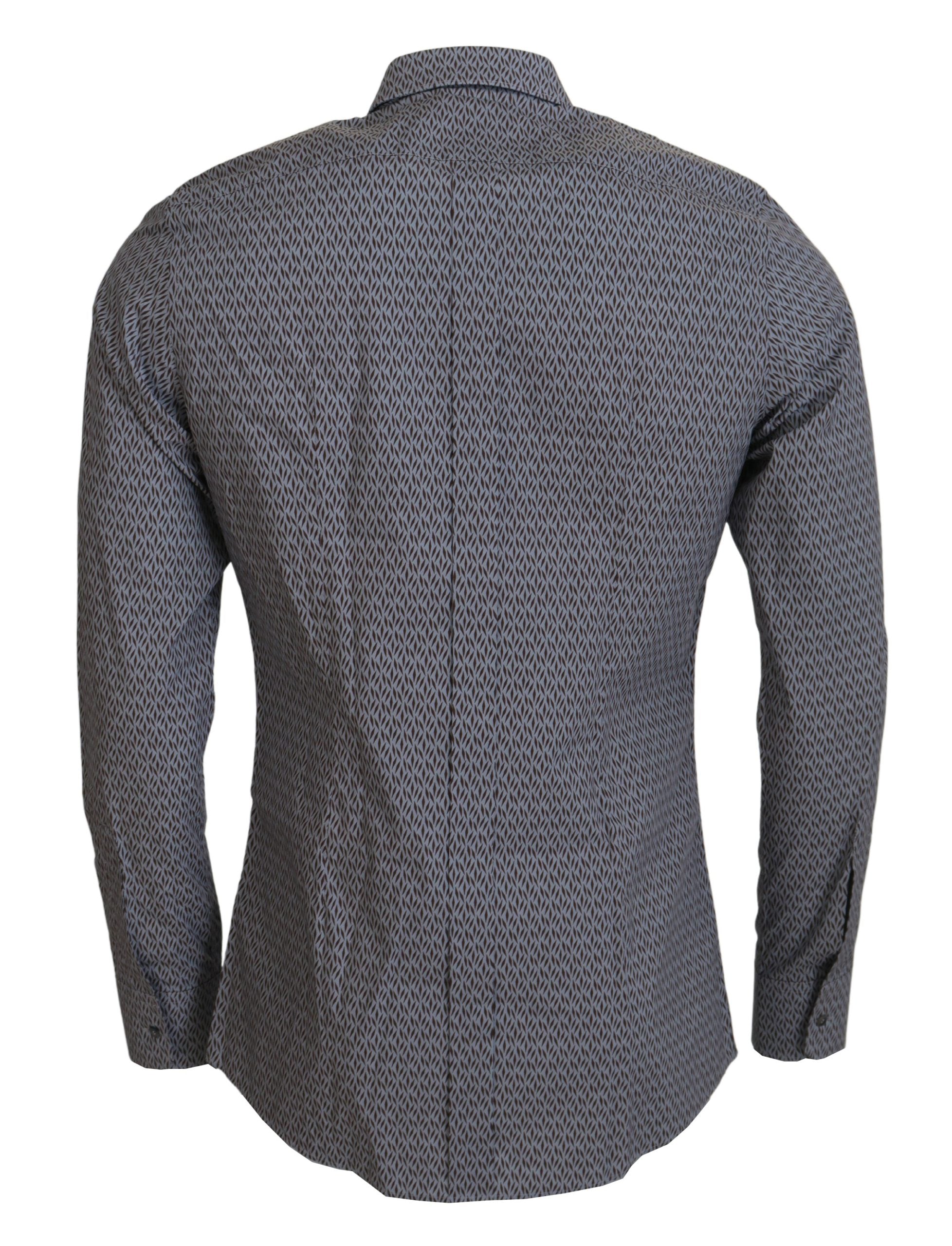 Dolce & Gabbana Gray Brown GOLD Slim Fit Dress Formal Men's Shirt
