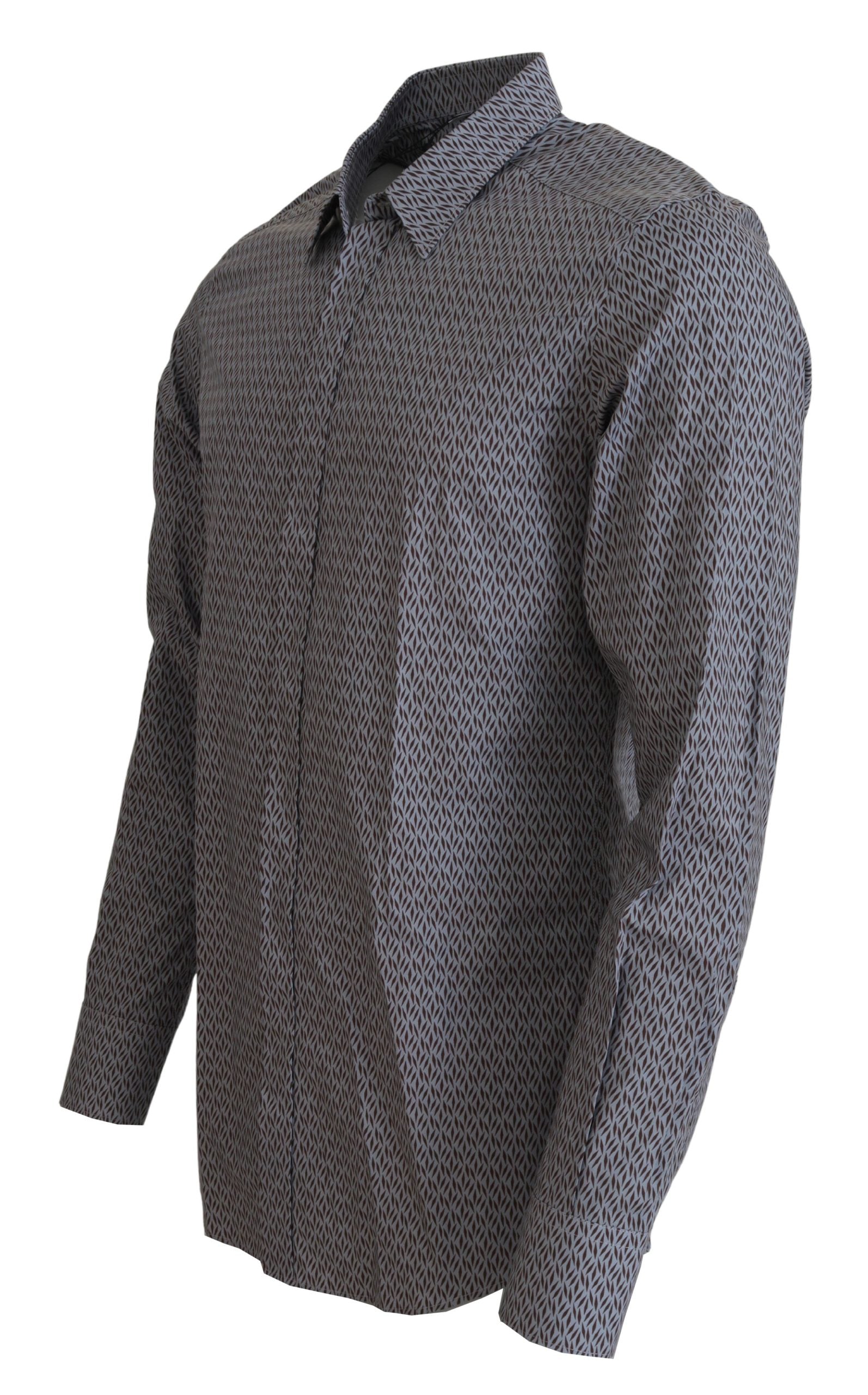 Dolce & Gabbana Gray Brown GOLD Slim Fit Dress Formal Men's Shirt