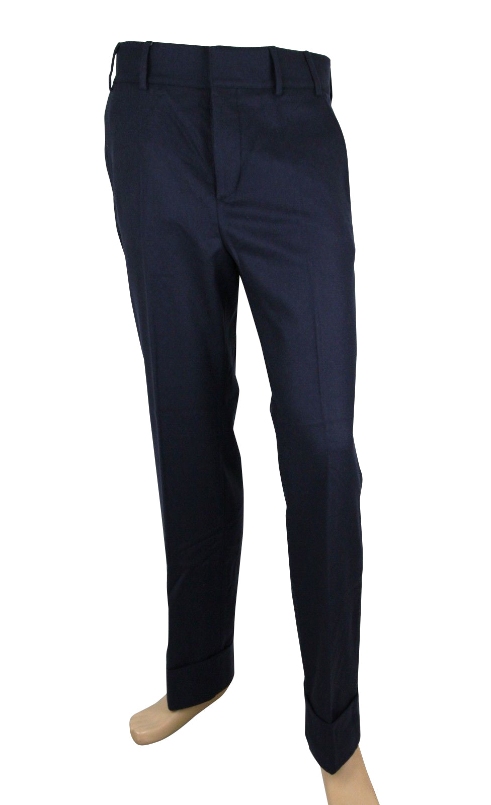 Gucci Men's Stretch Flannel Navy Cotton Polyamide Elastane Dress Pant