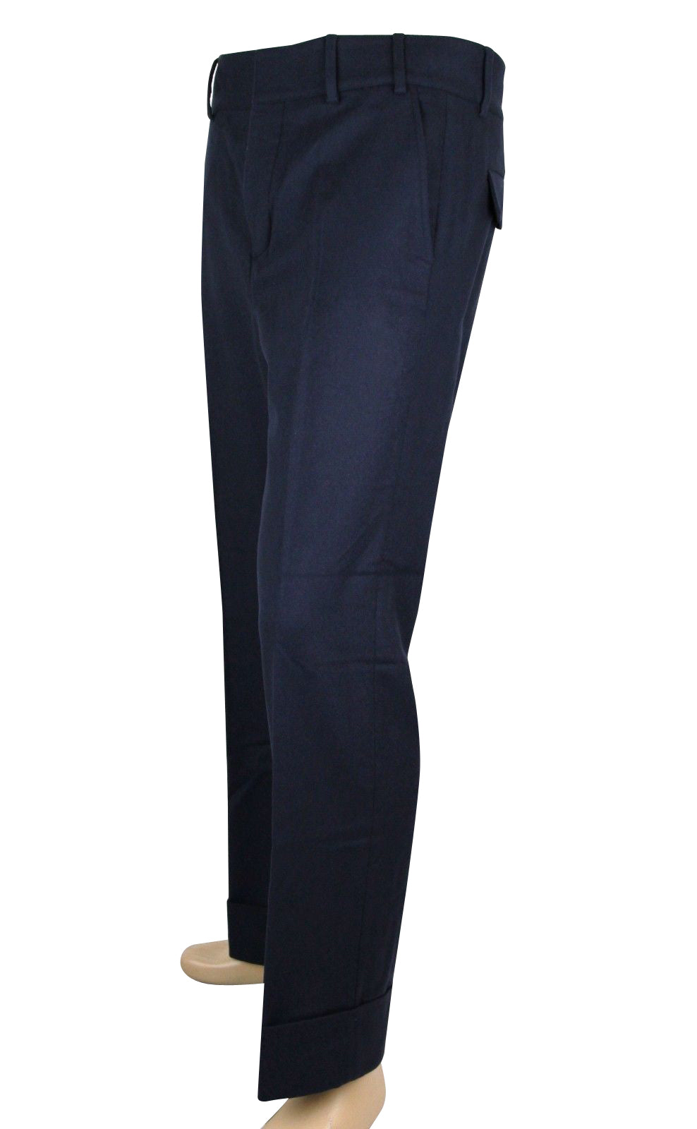 Gucci Men's Stretch Flannel Navy Cotton Polyamide Elastane Dress Pant