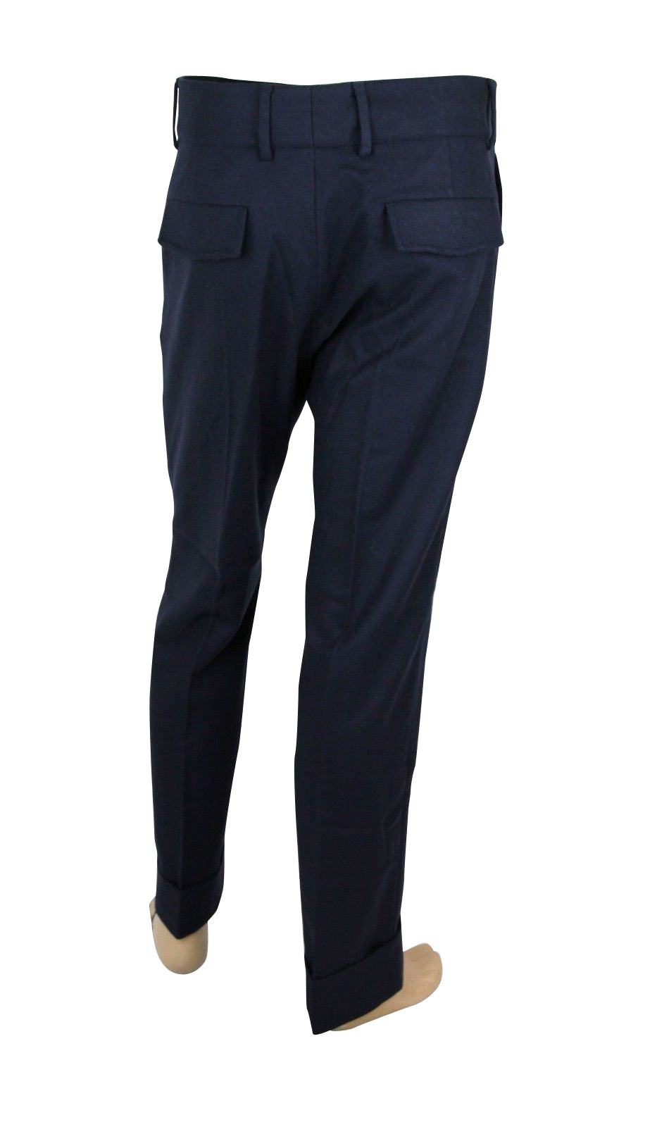 Gucci Men's Stretch Flannel Navy Cotton Polyamide Elastane Dress Pant