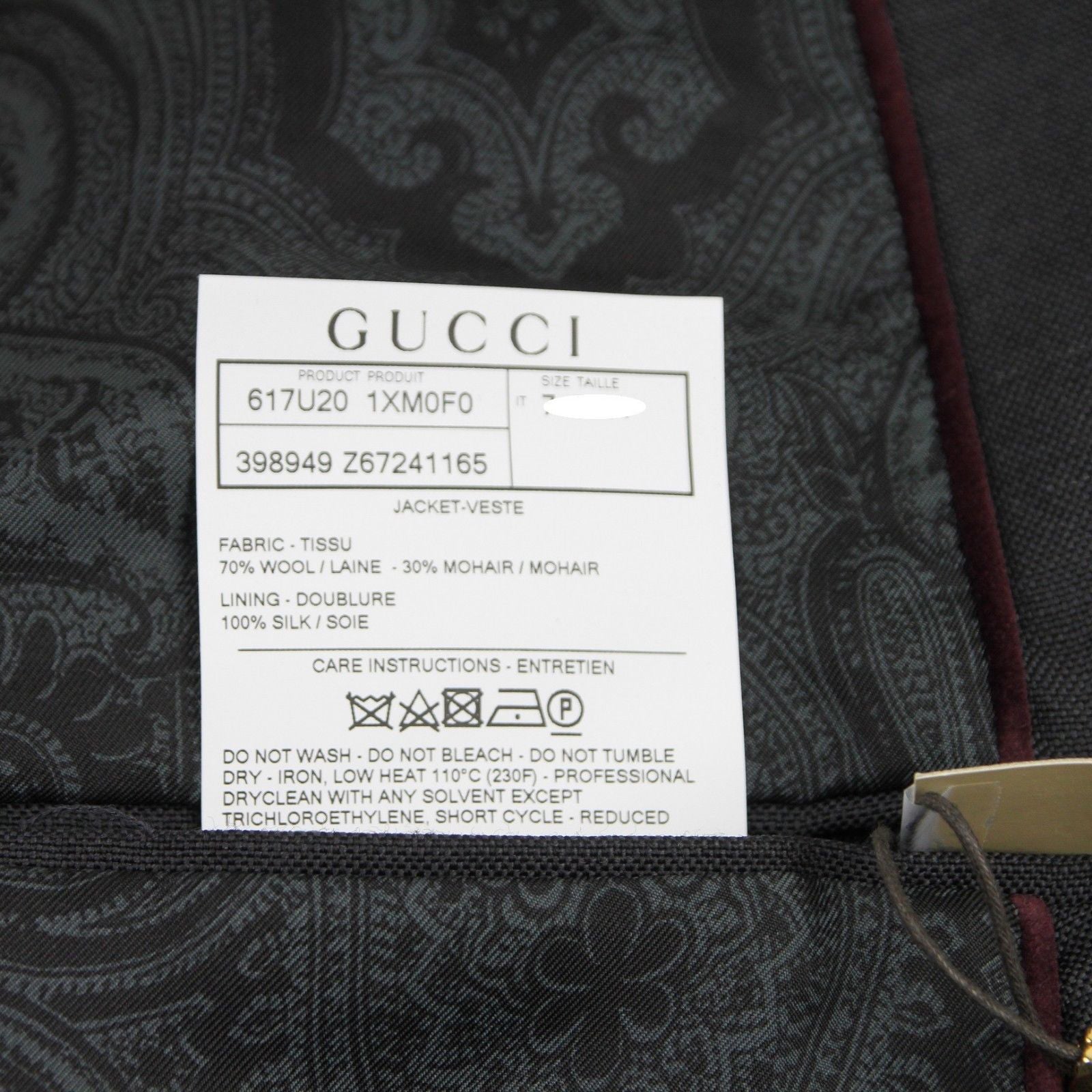 Gucci Men's Panama Dark Grey Wool / Mohair Formal Jacket