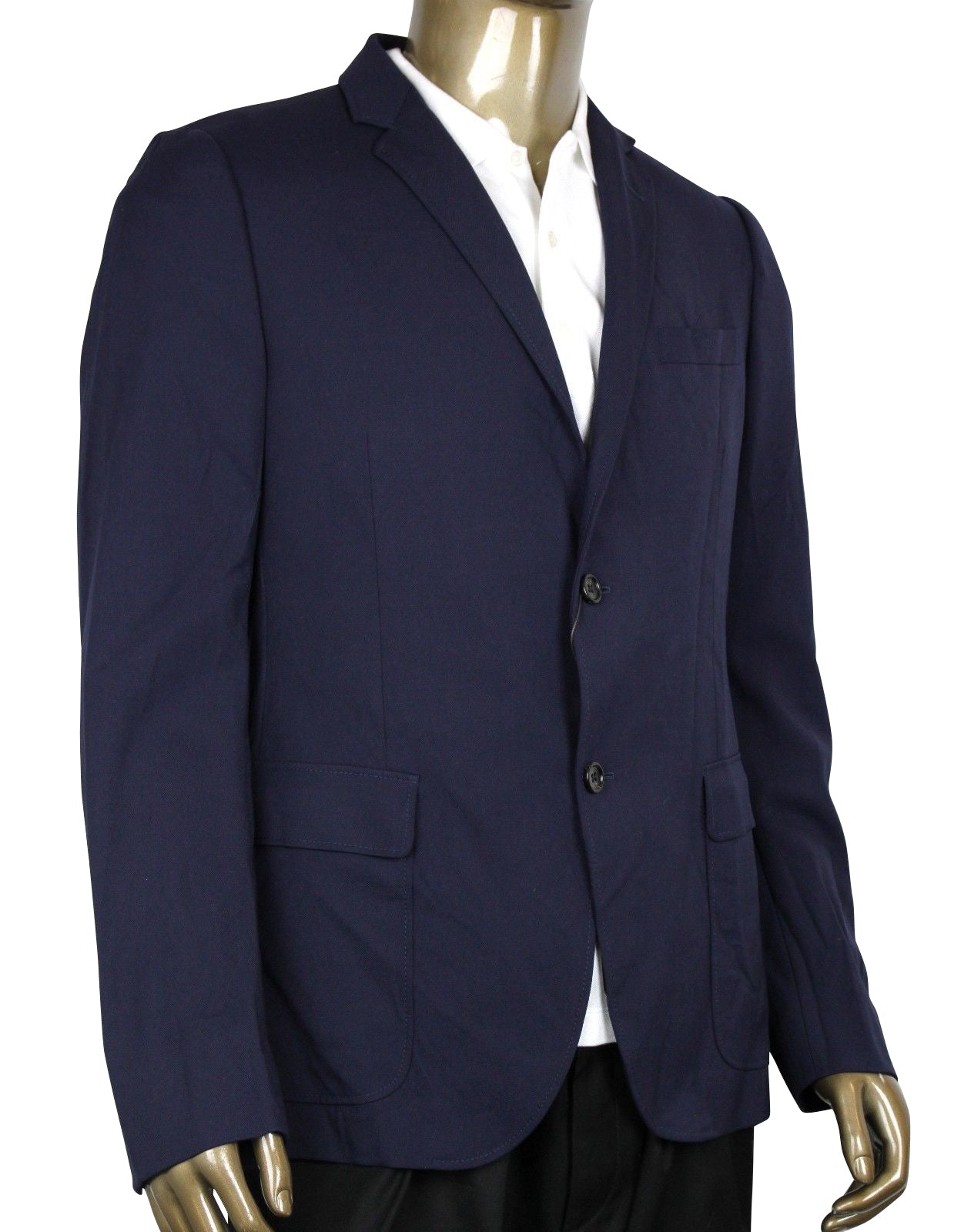 Gucci Men's Formal 2 Buttons Blue Poly / Wool / Elastane Jacket (G 48 R / US 38 R)