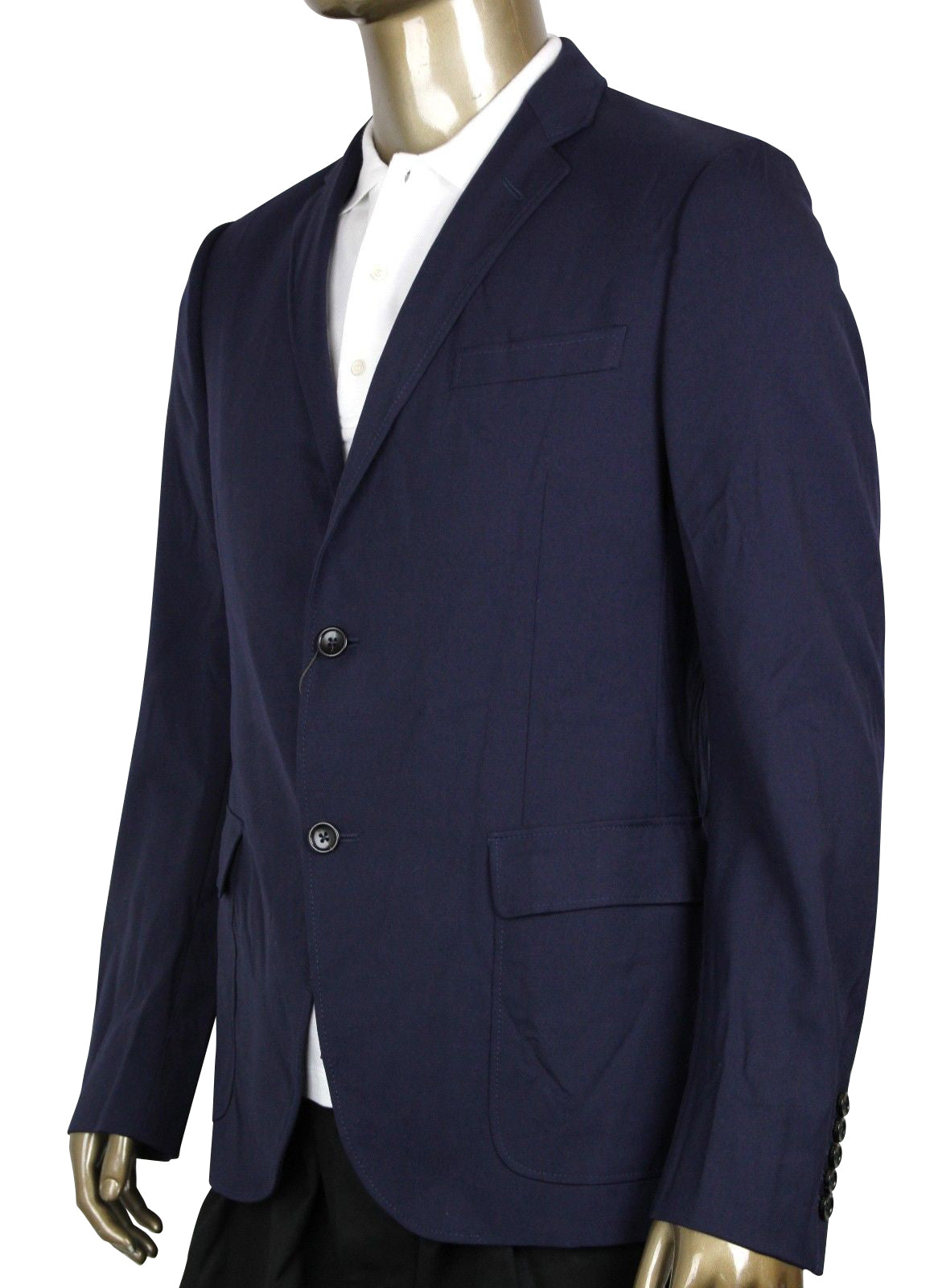 Gucci Men's Formal 2 Buttons Blue Poly / Wool / Elastane Jacket (G 48 R / US 38 R)