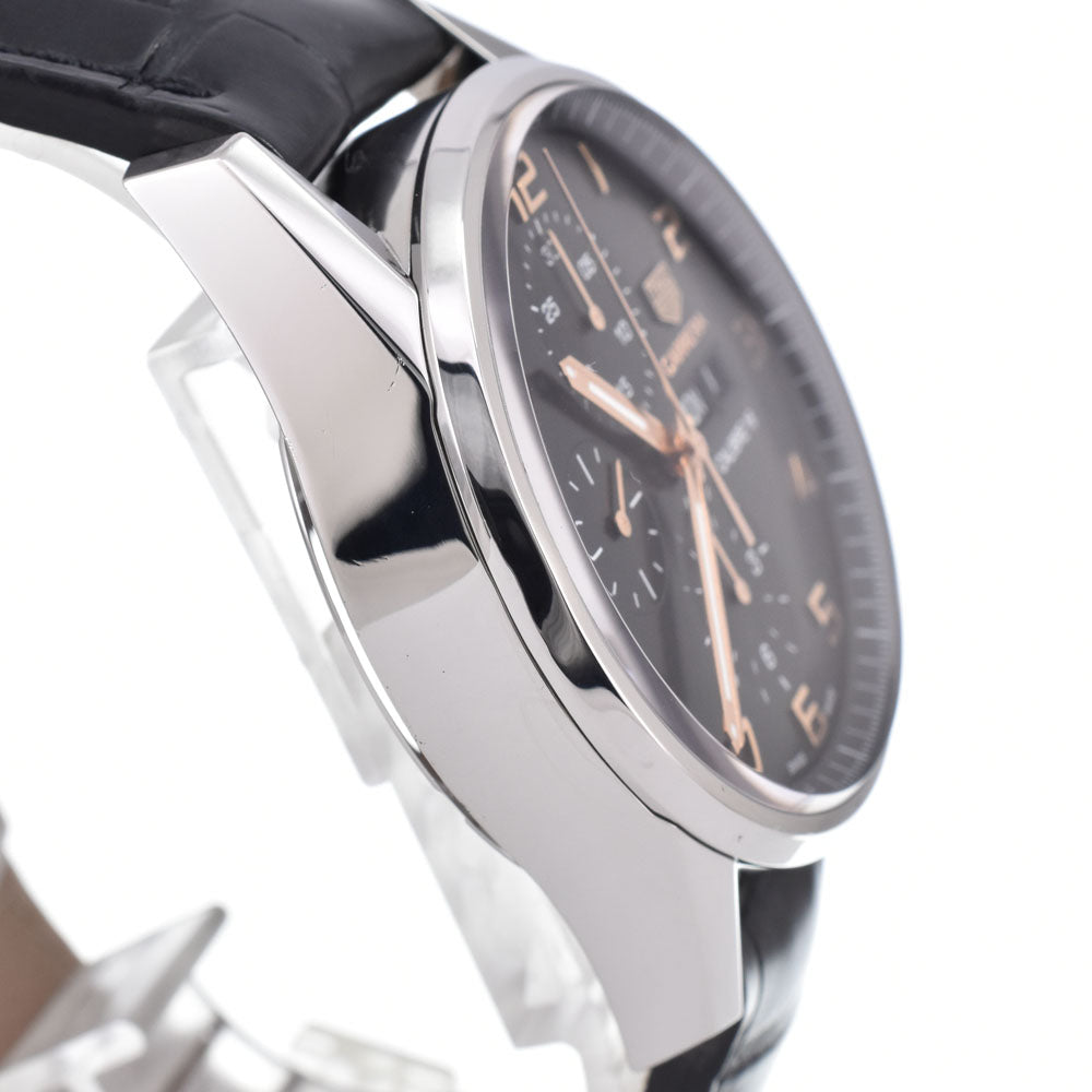 Tag Heuer Carrera Caliber 16 Chronograph Date Automatic Stainless Steel With Leather Watch (Pre-Owned)