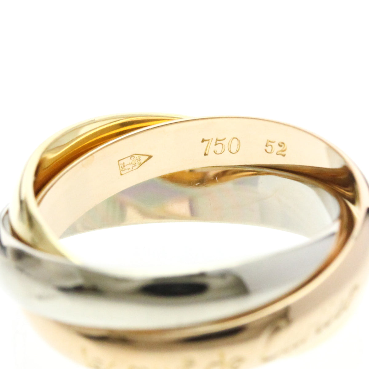 Cartier Trinity 18K Tricolor Gold Gold Gold Ring Jewelry (Pre-Owned)