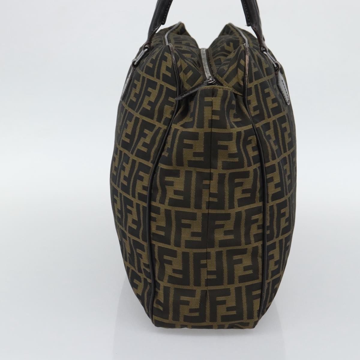 Fendi Vintage Zip Tote Zucca Canvas Khaki Canvas Tote Bag Bag (Pre-Owned)