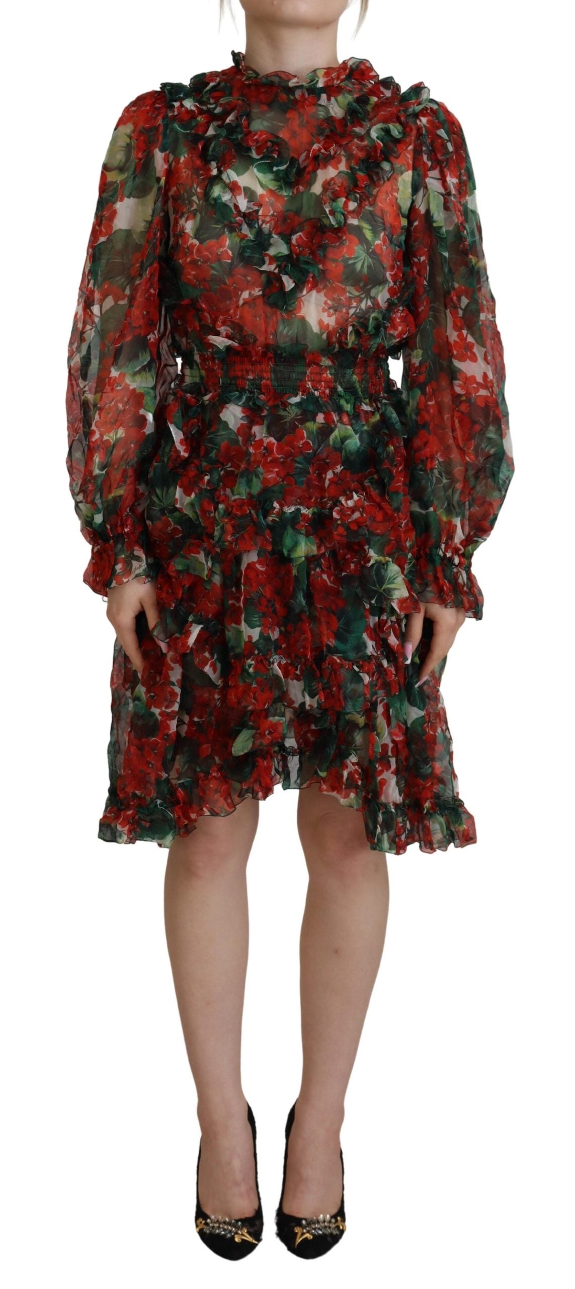 Dolce & Gabbana Elegant Multicolor A-Line Silk Women's Dress