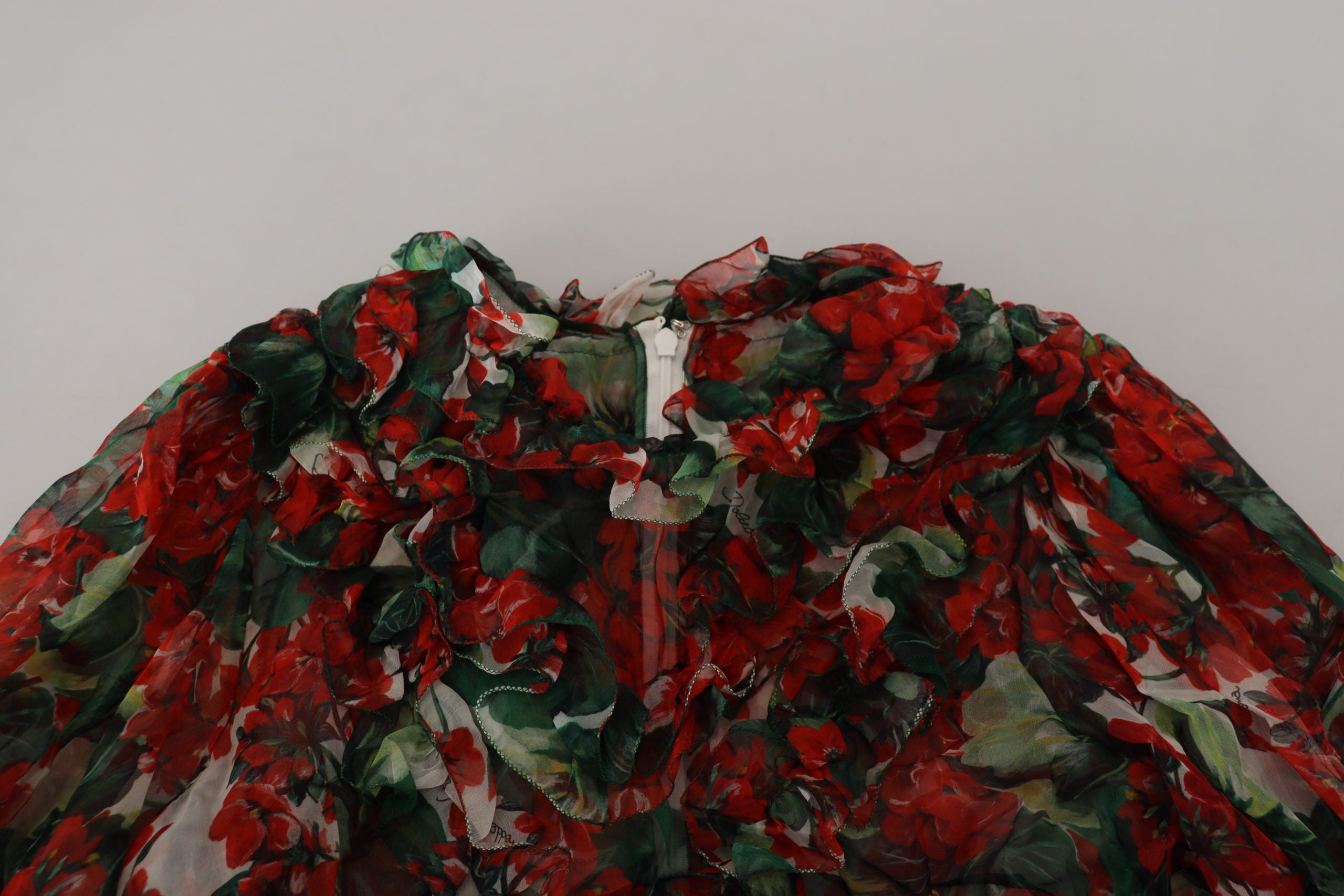 Dolce & Gabbana Multicolor Geranium A-line Knee Length Women's Dress