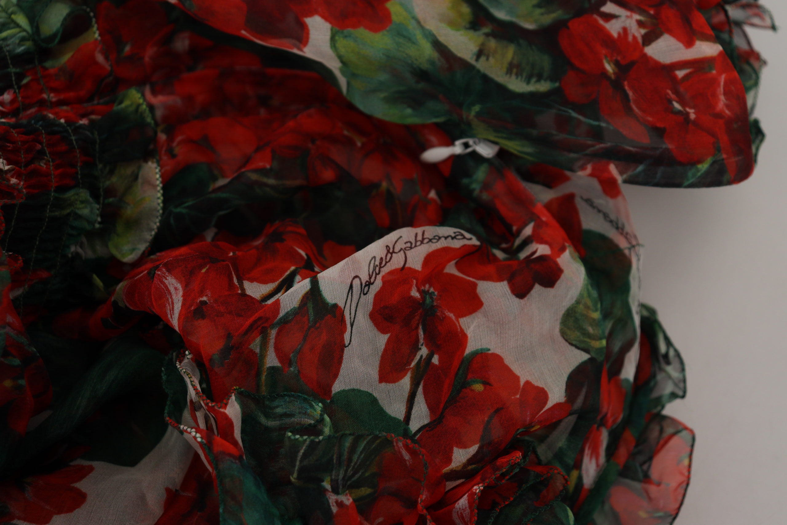 Dolce & Gabbana Multicolor Geranium A-line Knee Length Women's Dress