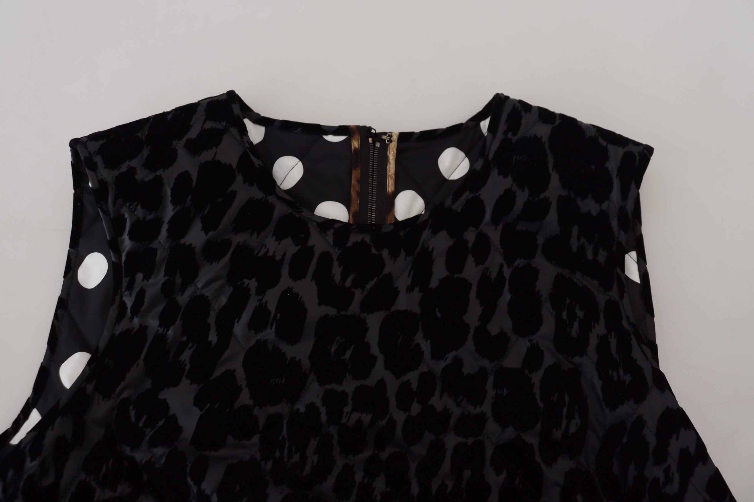 Dolce & Gabbana Black Leopard Shift Mini Polyester Women's Dress