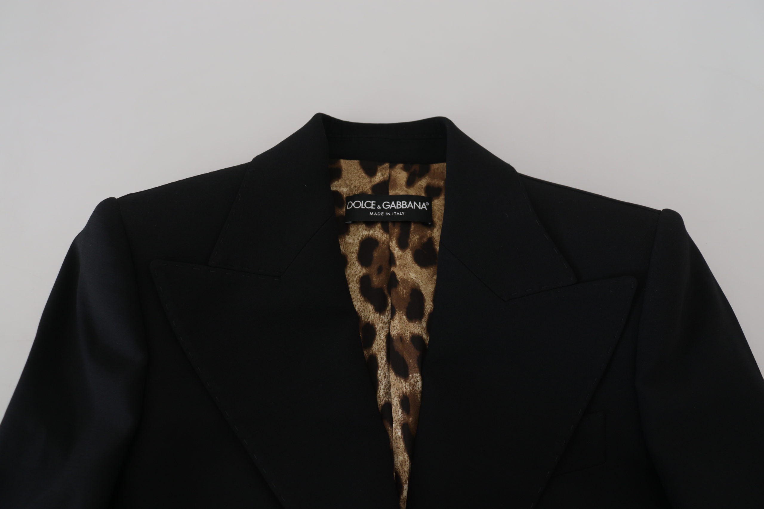 Dolce & Gabbana Black Single Breasted Fit Blazer Wool Women's Jacket
