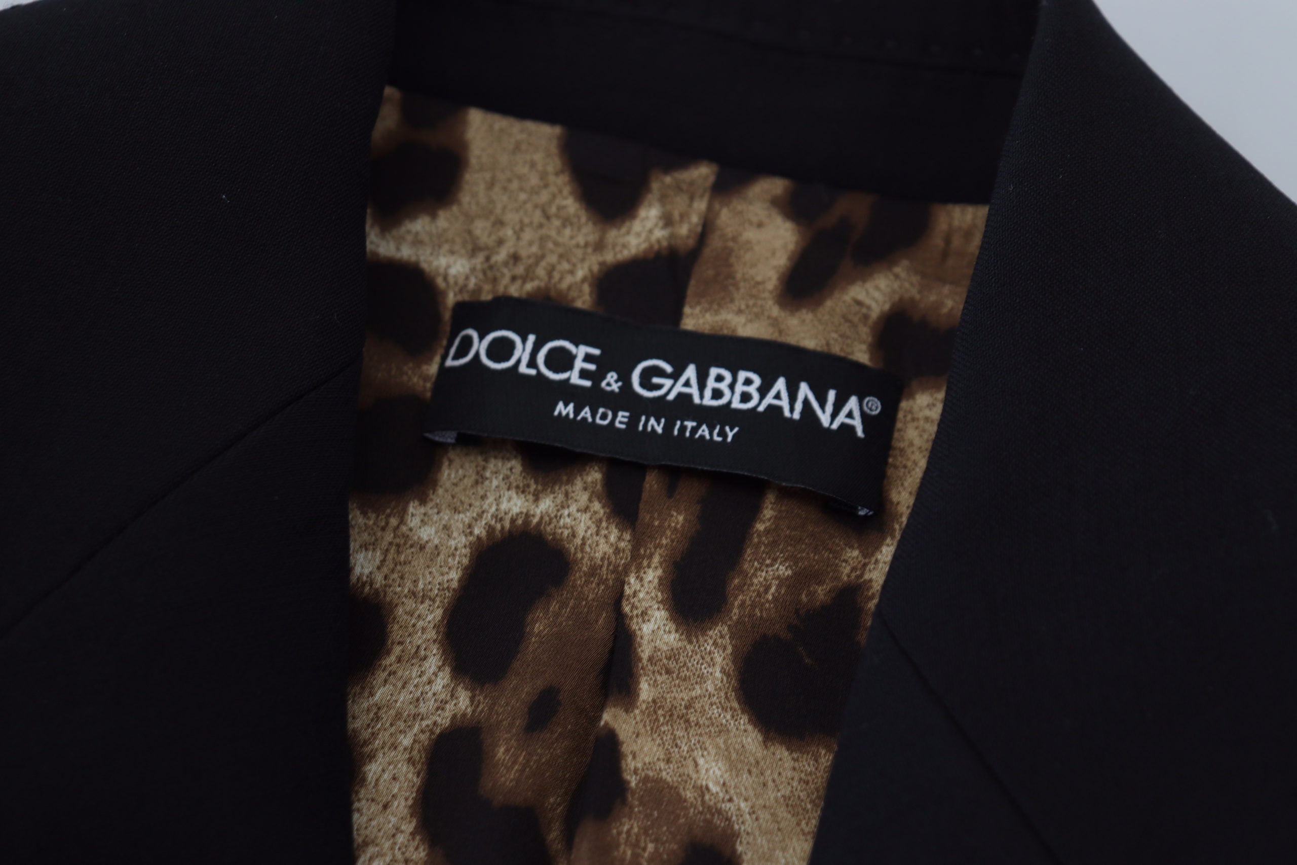 Dolce & Gabbana Black Single Breasted Fit Blazer Wool Women's Jacket