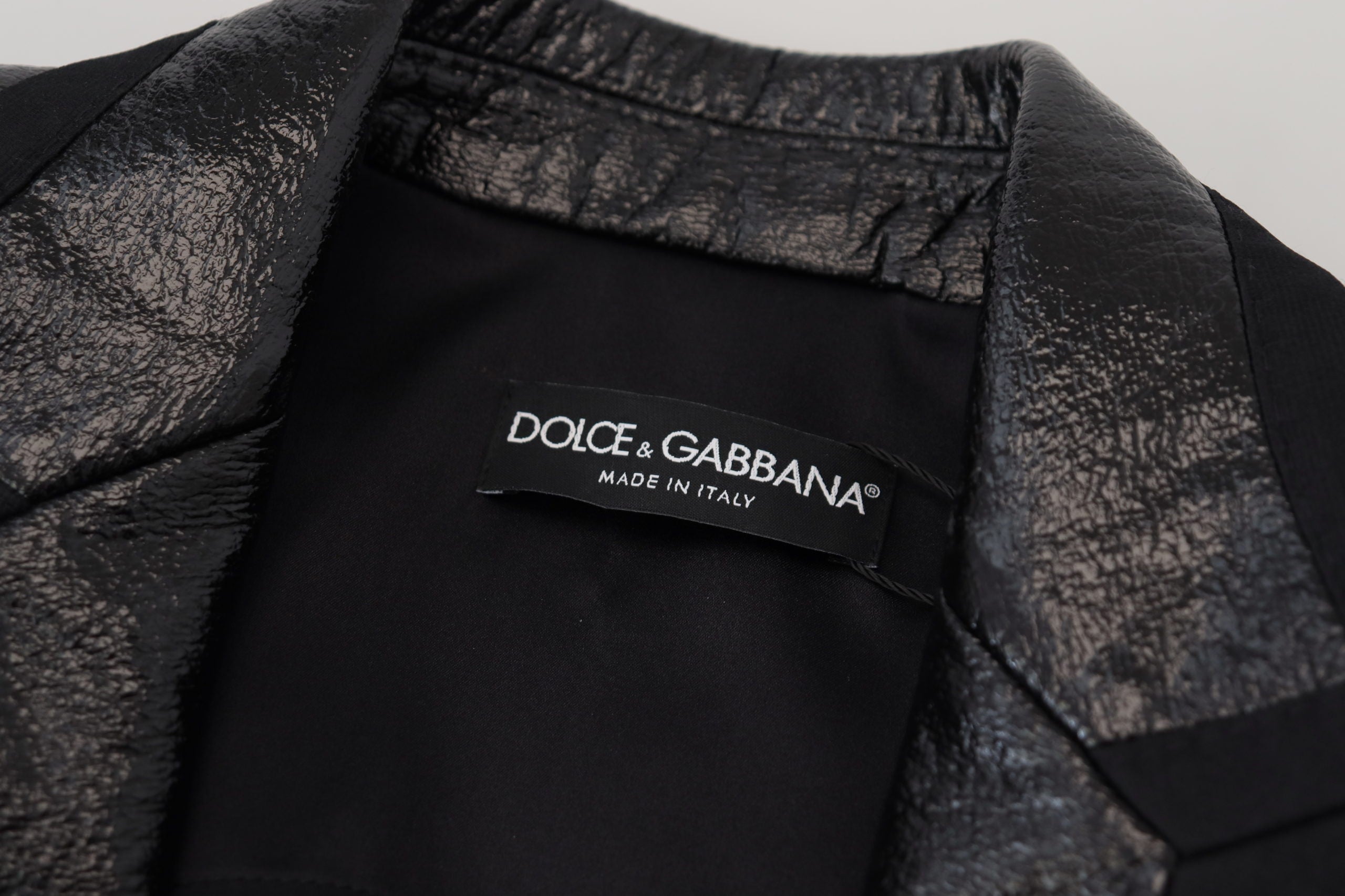 Dolce & Gabbana Black Long Sleeves Crop Blazer Cotton Women's Jacket