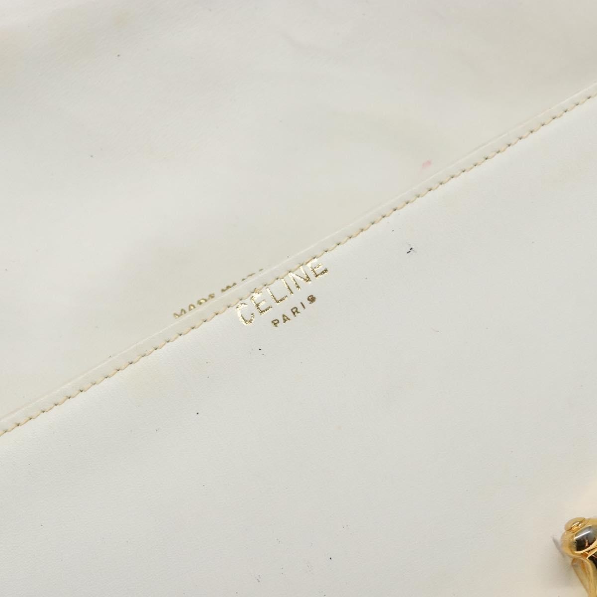 Celine Shoulder Leather White Leather Shoulder Bag Bag (Pre-Owned)