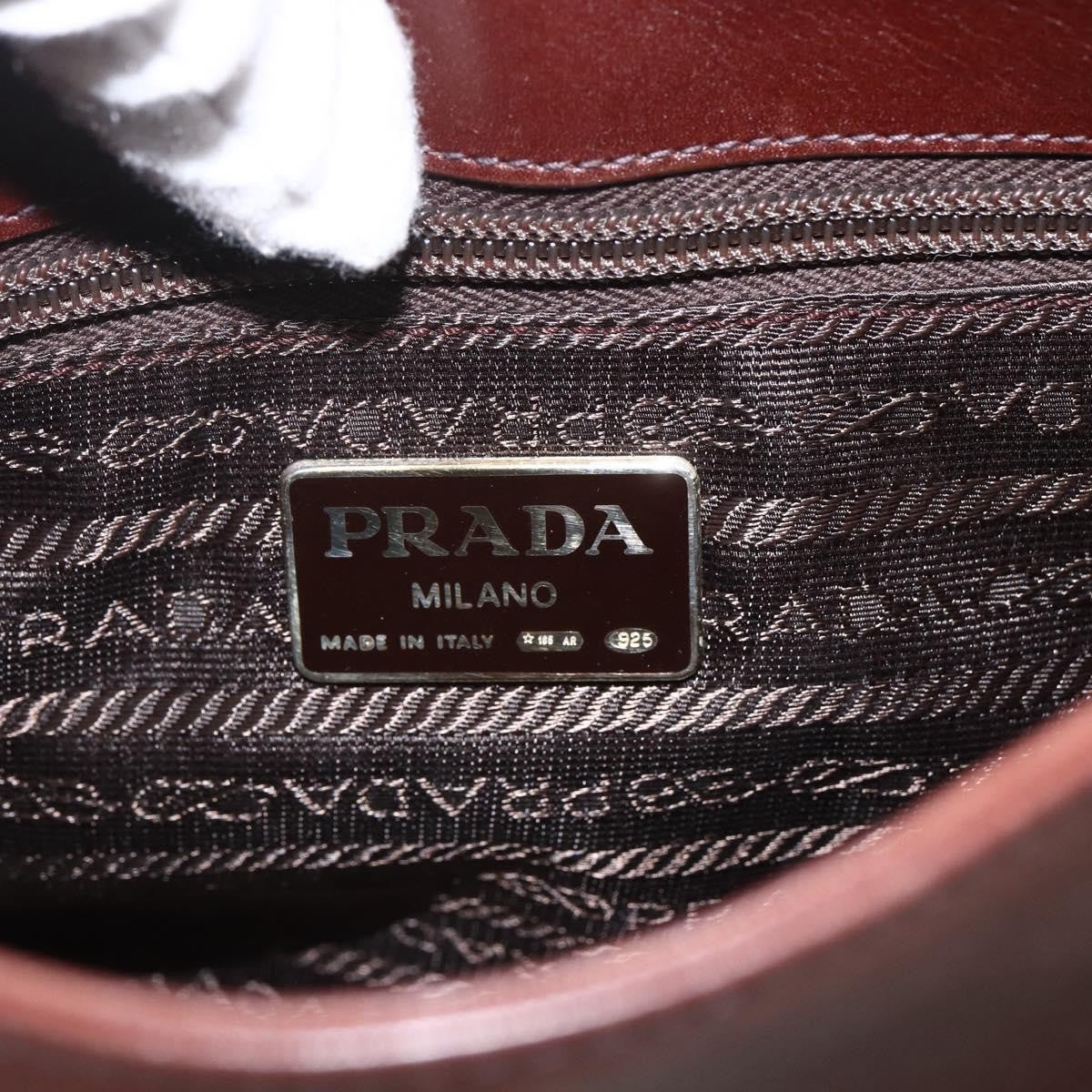 Prada Vintage Leather Brown Leather Shoulder Bag Bag (Pre-Owned)