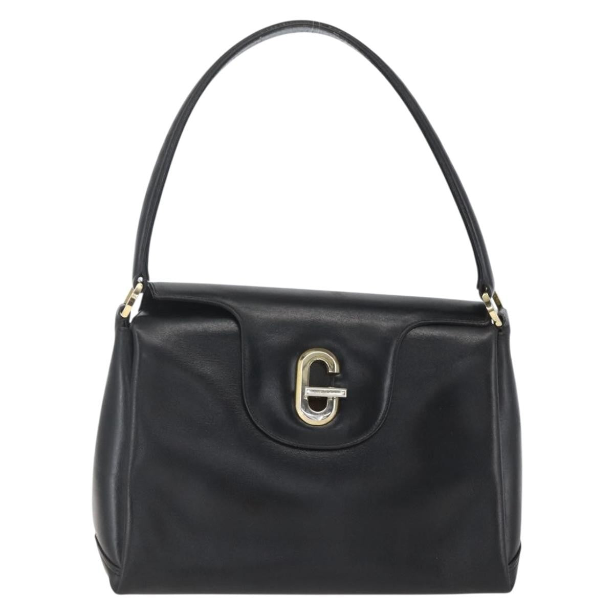 Gucci Vintage Leather Black Leather Handbag (Pre-Owned)