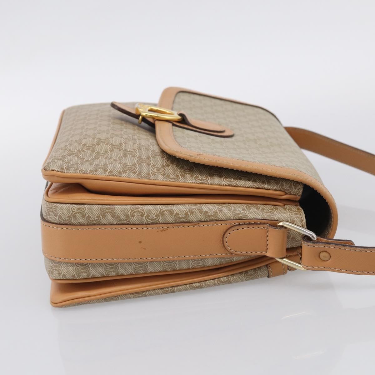 Celine Macadam Shoulder Canvas Beige Canvas Crossbody Bag Bag (Pre-Owned)