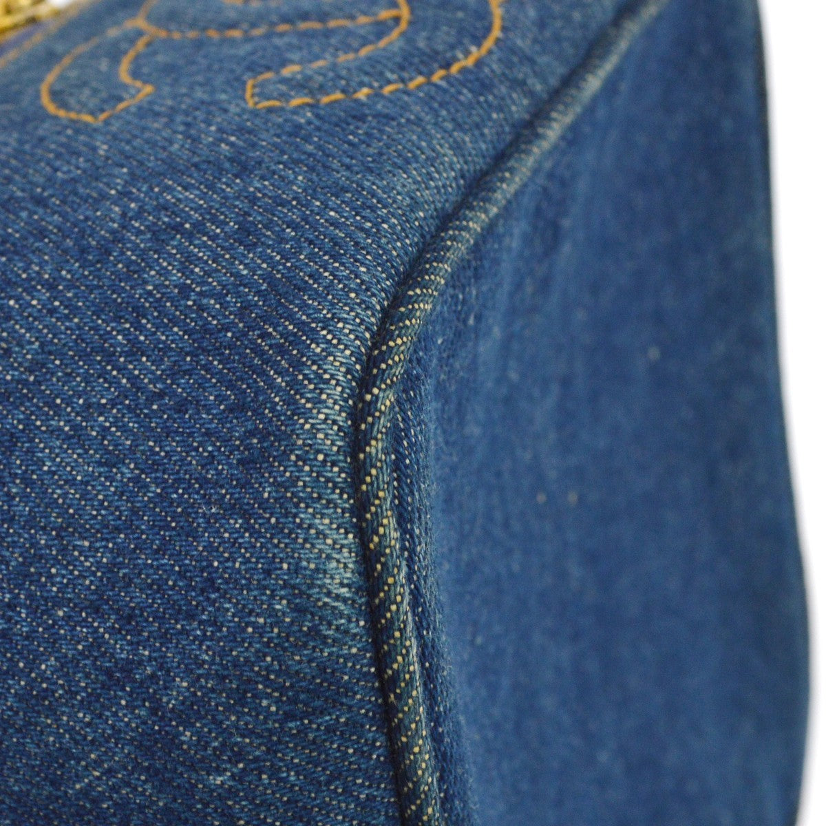 Chanel Vanity Case Quilted Denim Blue Denim_Jeans Clutche & Pouche Bag (Pre-Owned)