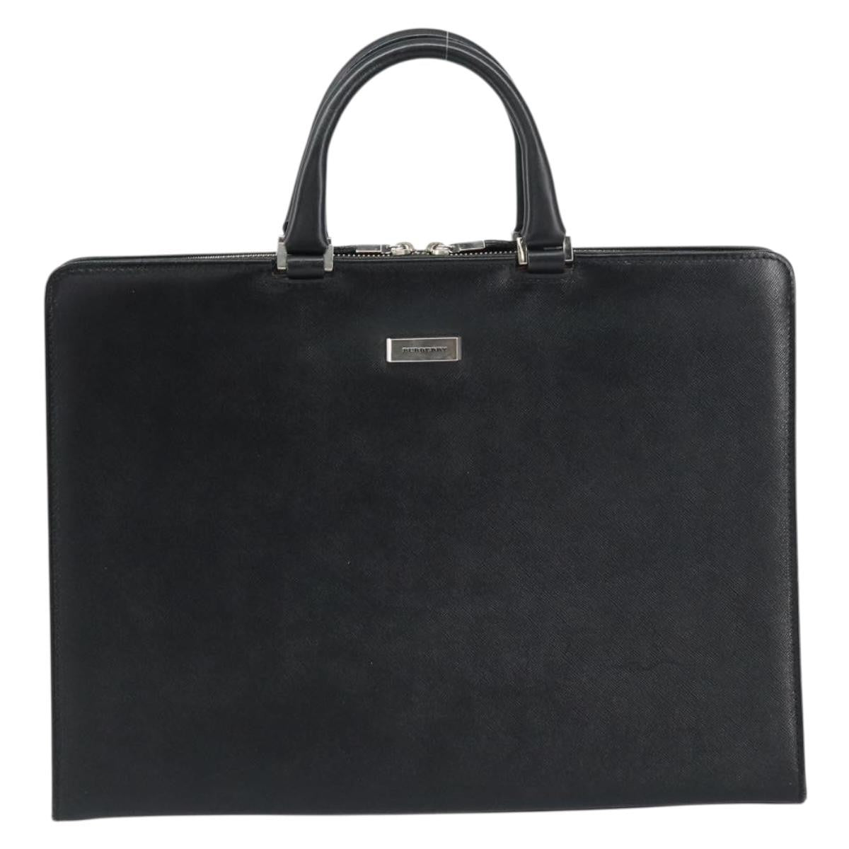 Burberry Vintage Leather Black Leather Briefcase Bag (Pre-Owned)