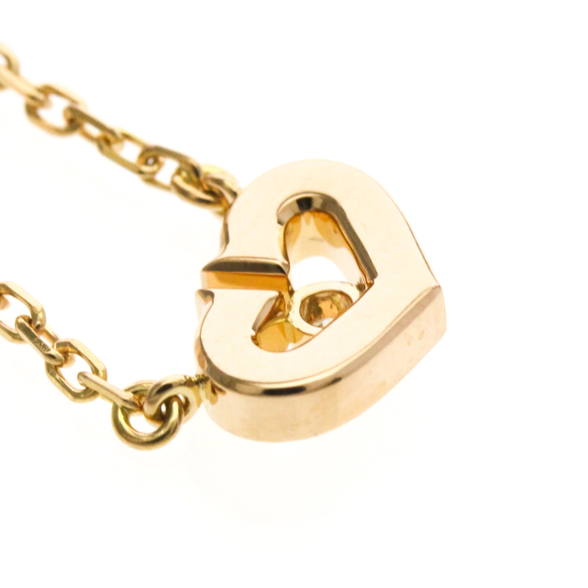 Cartier C Heart De Cartier Pendant 18K Rose Gold With Diamond Gold Pink_Gold Necklace Jewelry (Pre-Owned)