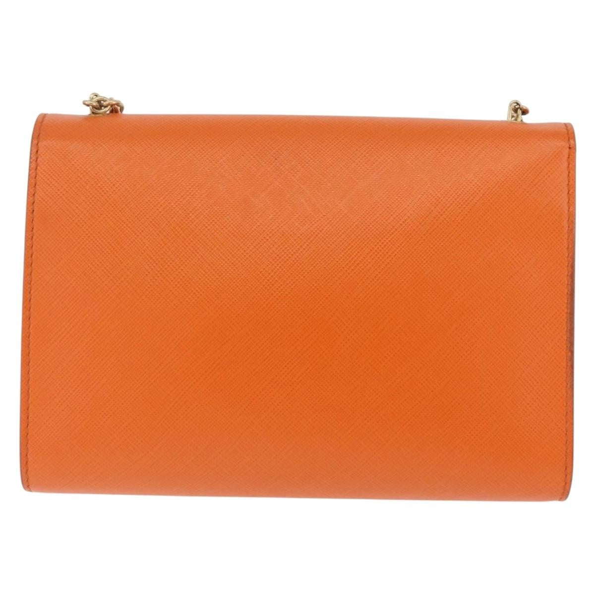 Salvatore Ferragamo Vala Leather Orange Leather Shoulder Bag Bag (Pre-Owned)