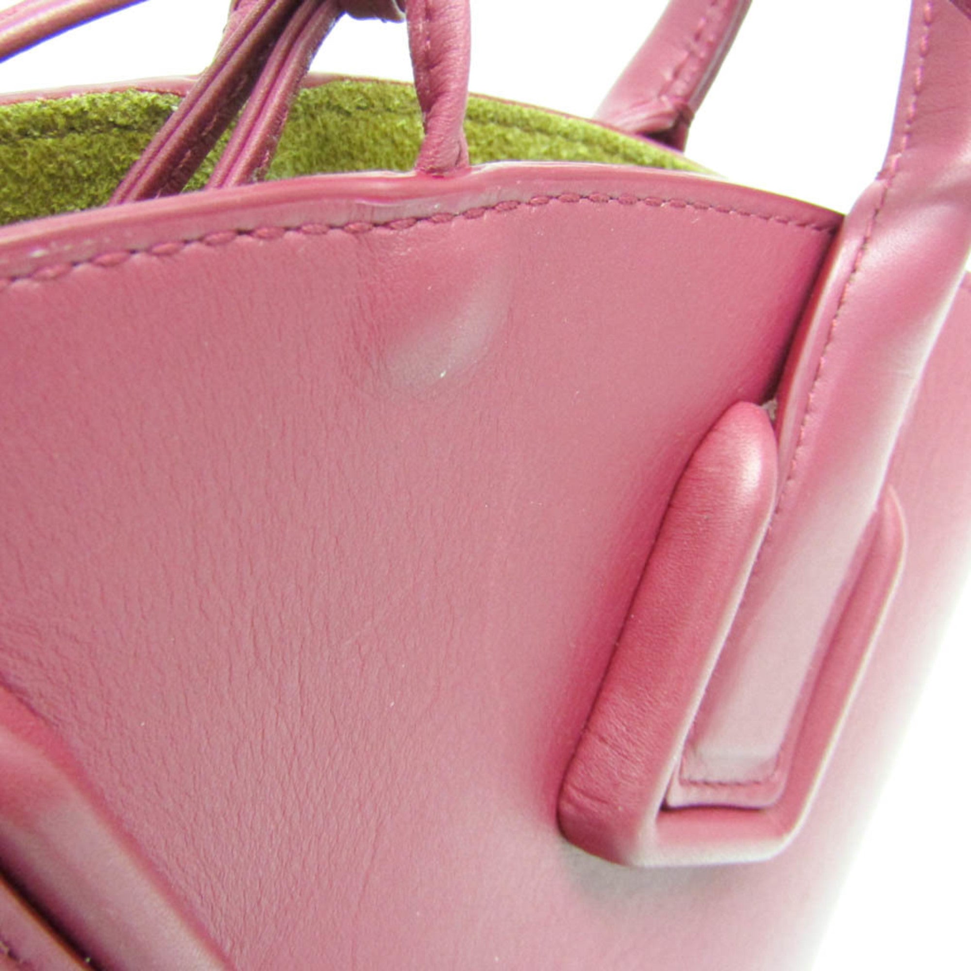 Bottega Veneta Basket Tote Leather Pink Leather Tote Bag Bag (Pre-Owned)