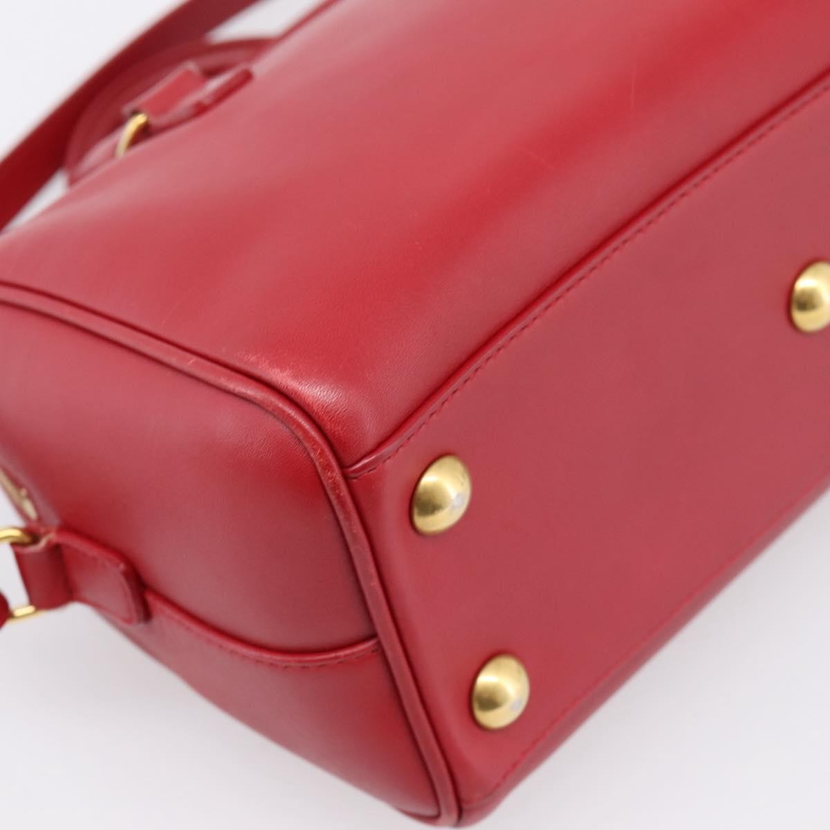 Saint Laurent Classic Baby Duffle Leather Red Leather Handbag (Pre-Owned)