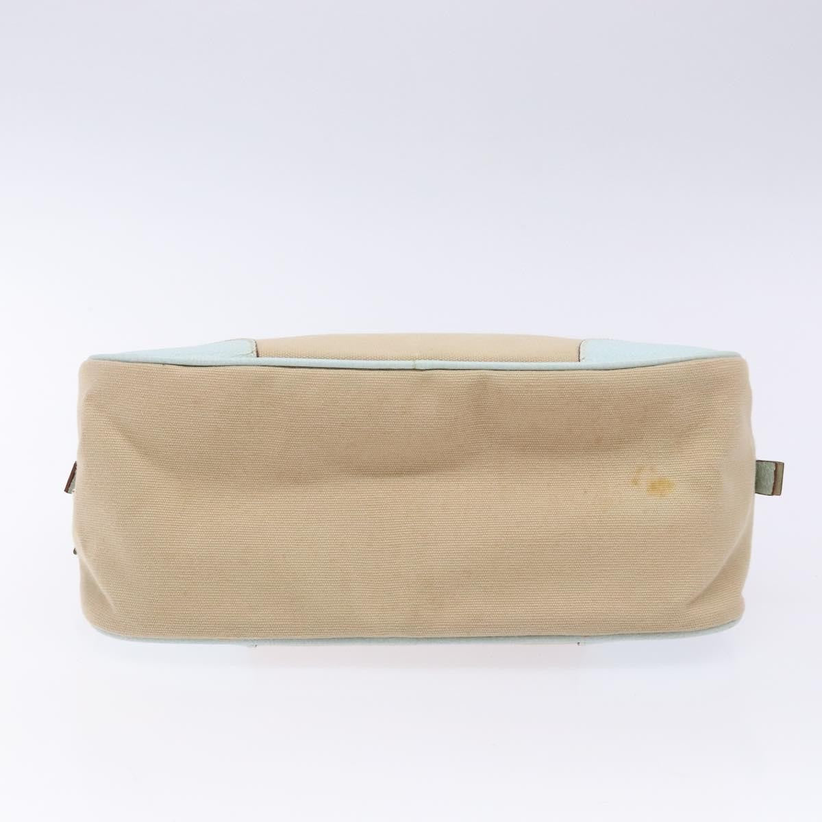 Prada Bauletto Canvas With Leather Beige Canvas Bag (Pre-Owned)