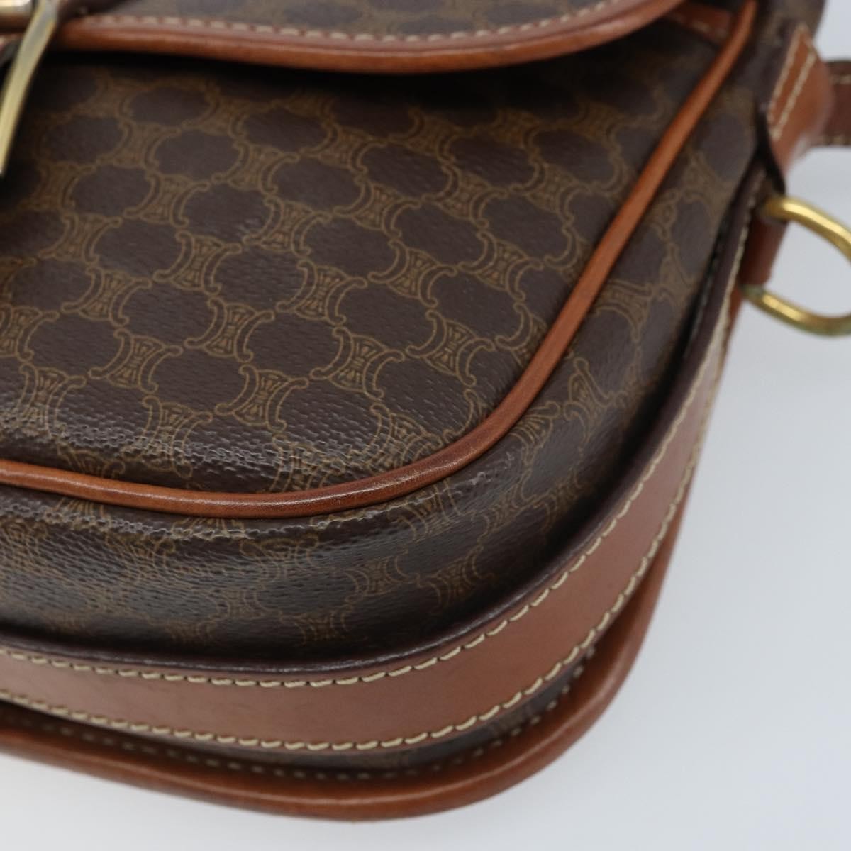 Celine Vintage Macadam Canvas And Leather Brown Pvc Shoulder Bag Bag (Pre-Owned)