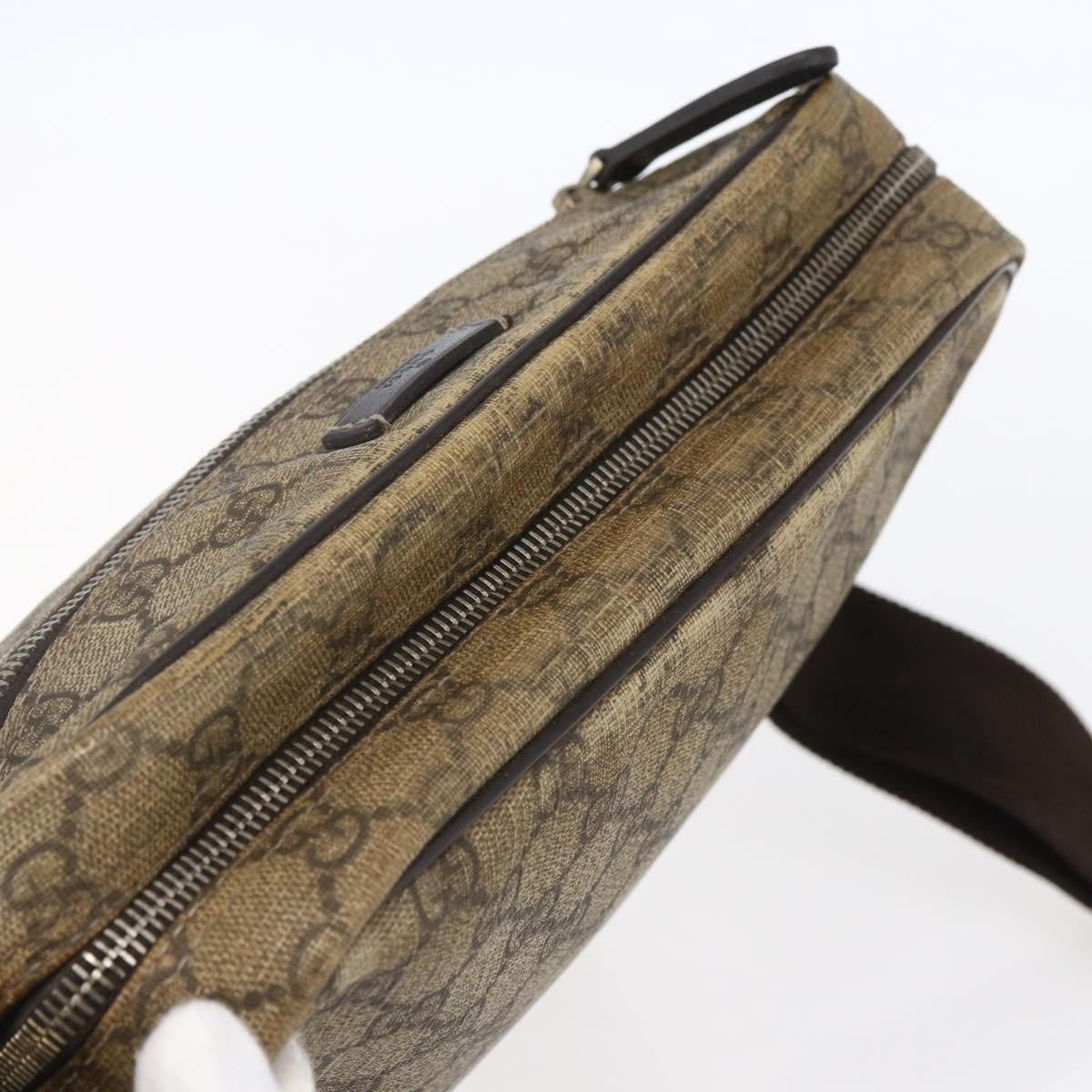 Gucci Front Zip Messenger Gg Coated Canvas Brown Canvas Shoulder Bag Bag (Pre-Owned)
