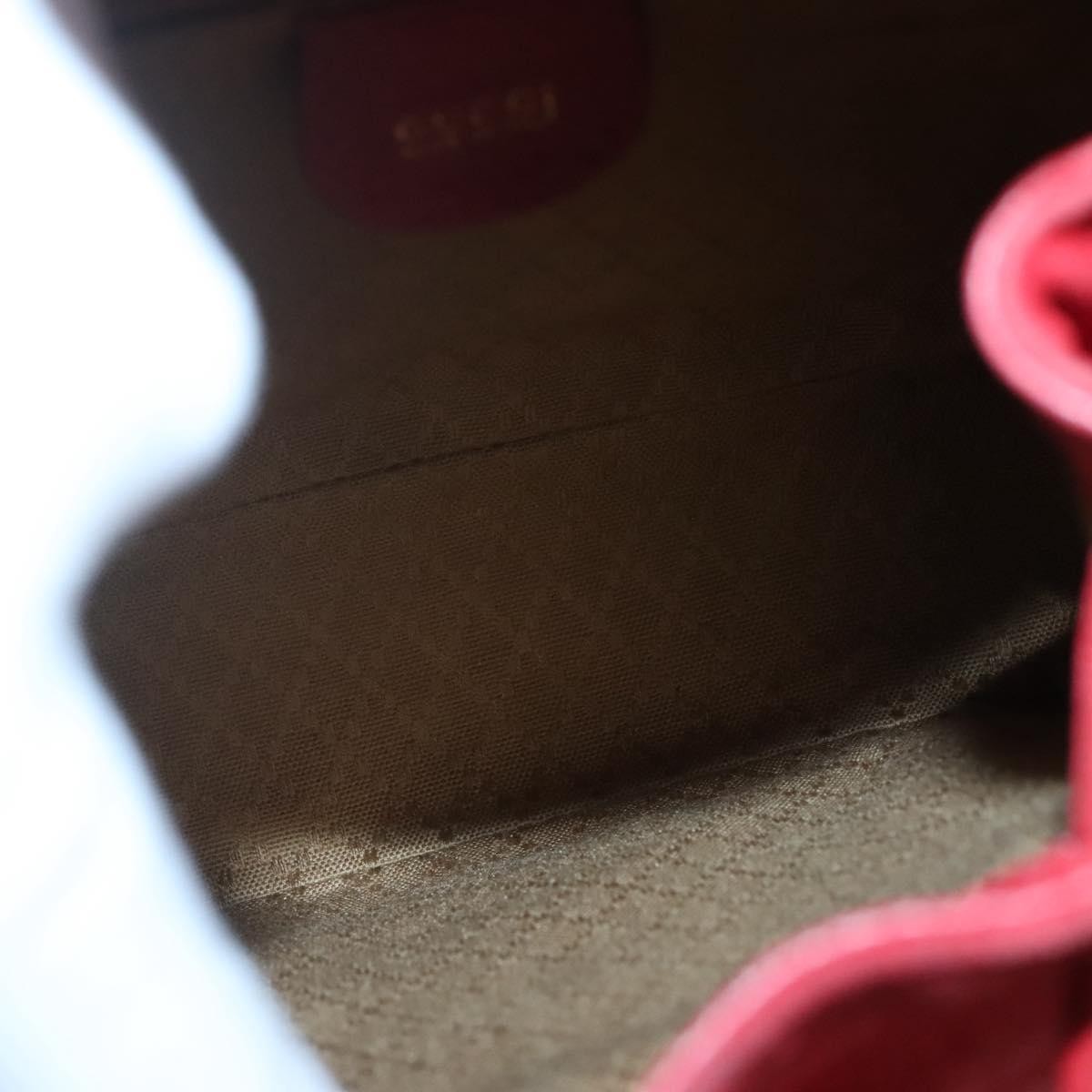 Gucci Vintage Bamboo Suede Red Suede Backpack Bag (Pre-Owned)