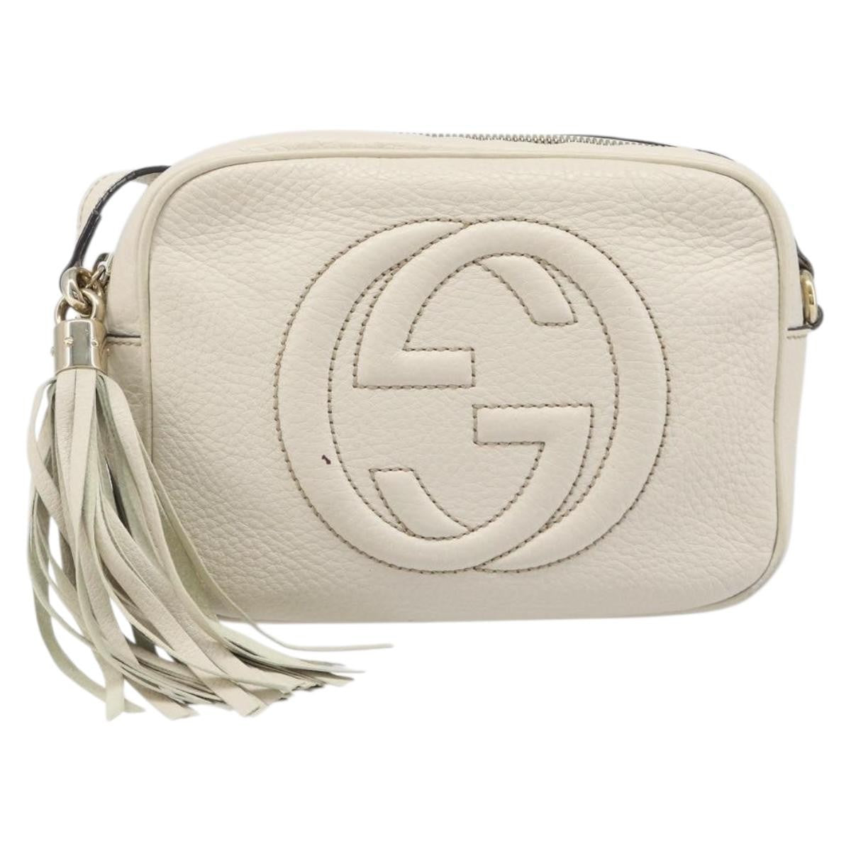 Gucci Soho Disco Leather White Leather Shoulder Bag Bag (Pre-Owned)