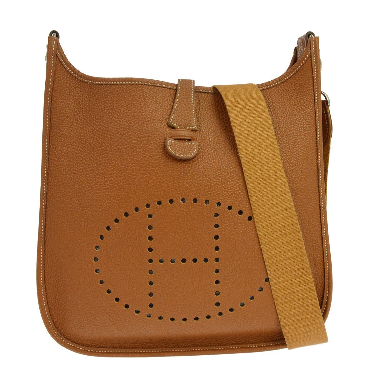 Hermes Evelyne Bag Gen I Togo Gold Leather Handbag (Pre-Owned)