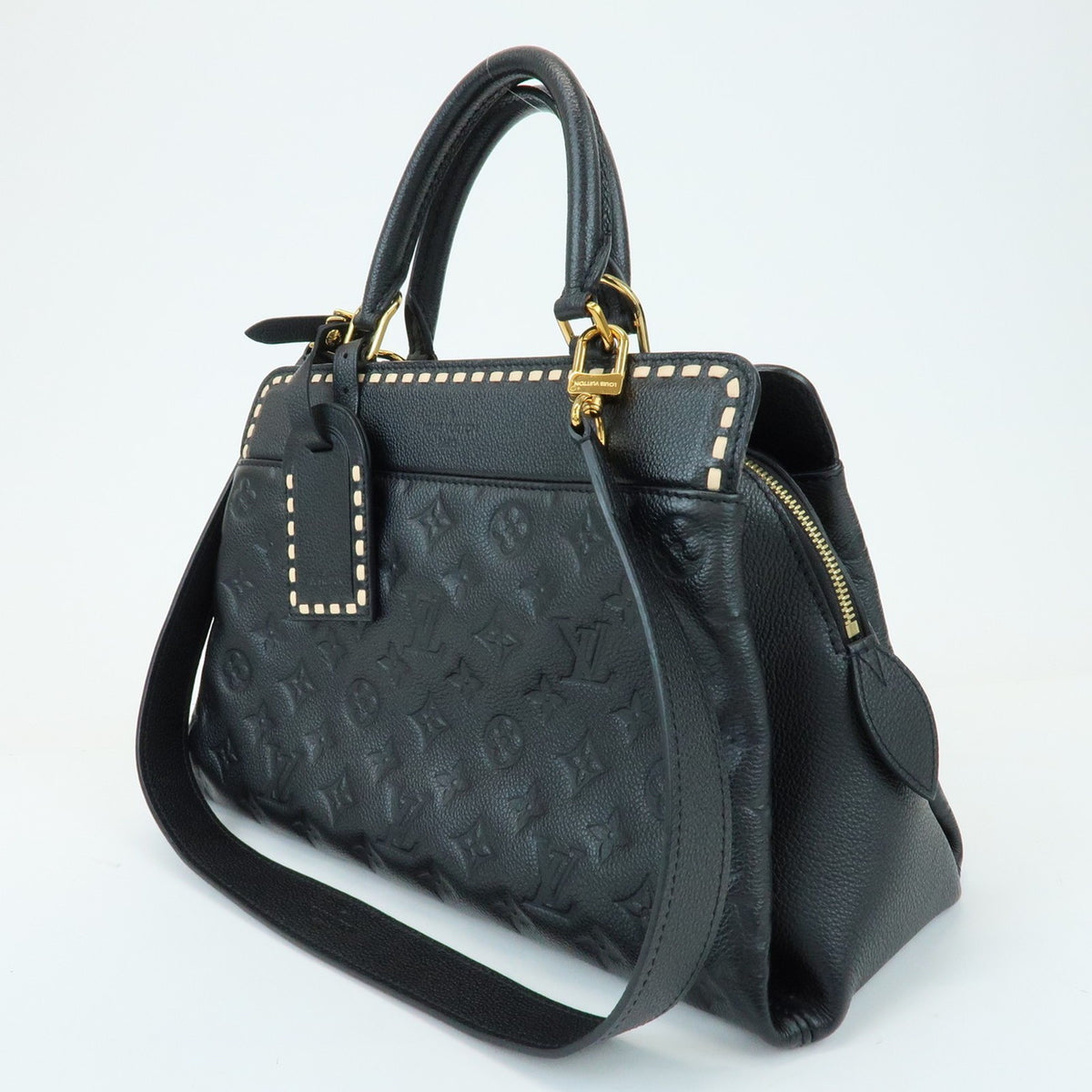 Louis Vuitton Vosges Whipstitch Monogram Empreinte Leather Black Leather Handbag (Pre-Owned)