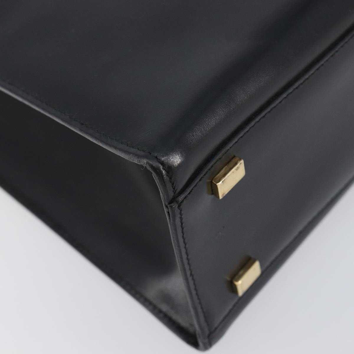Celine Top Handle Leather Black Leather Handbag (Pre-Owned)