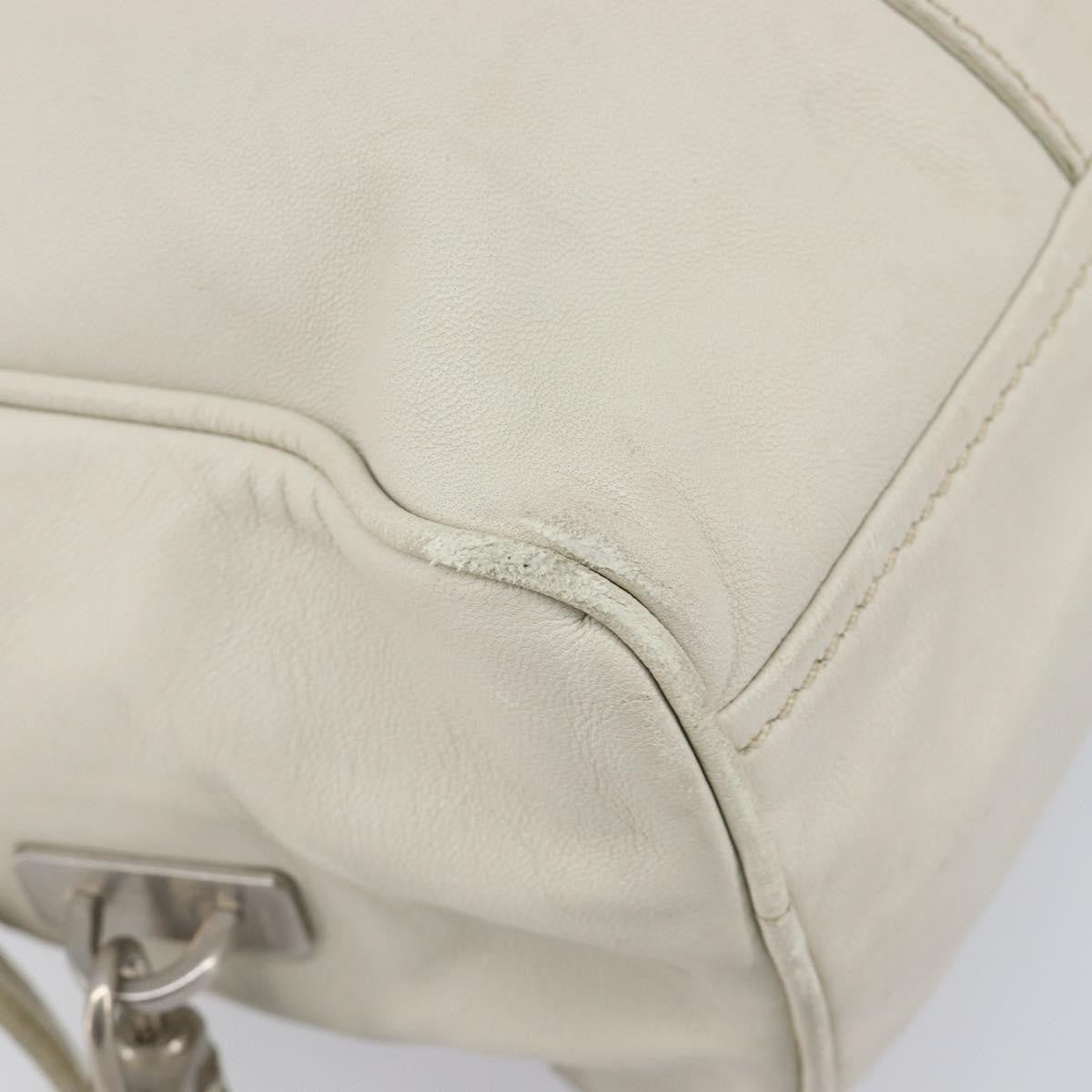 Prada Tote Leather White Leather Tote Bag Bag (Pre-Owned)