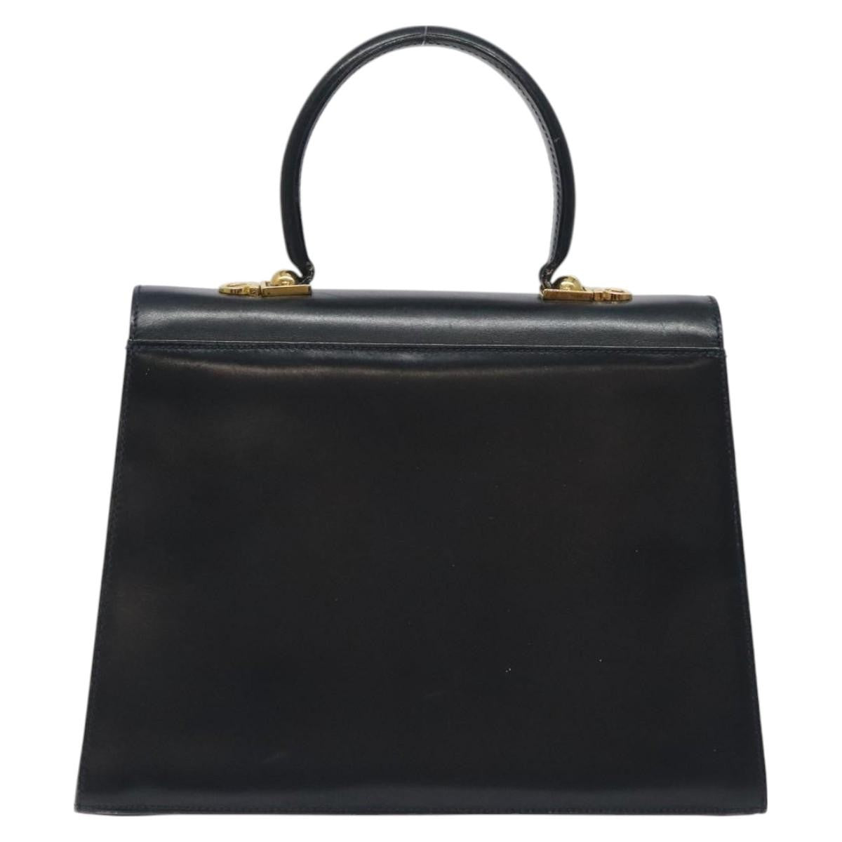 Salvatore Ferragamo Convertible Top Handle Leather Black Leather Handbag (Pre-Owned)