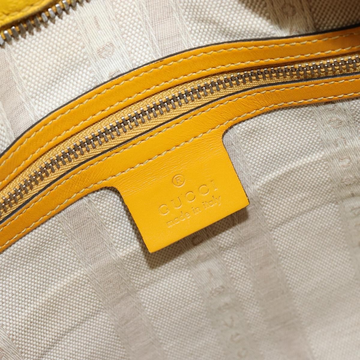 Gucci Bright Top Handle Diamante Leather Yellow Leather Handbag (Pre-Owned)