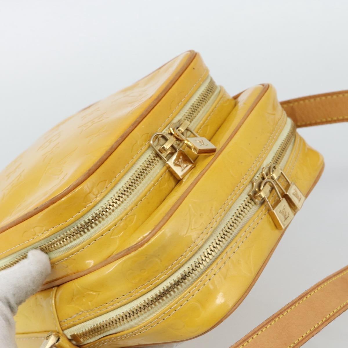 Louis Vuitton Wooster Monogram Vernis Yellow Patent_Leather Handbag (Pre-Owned)
