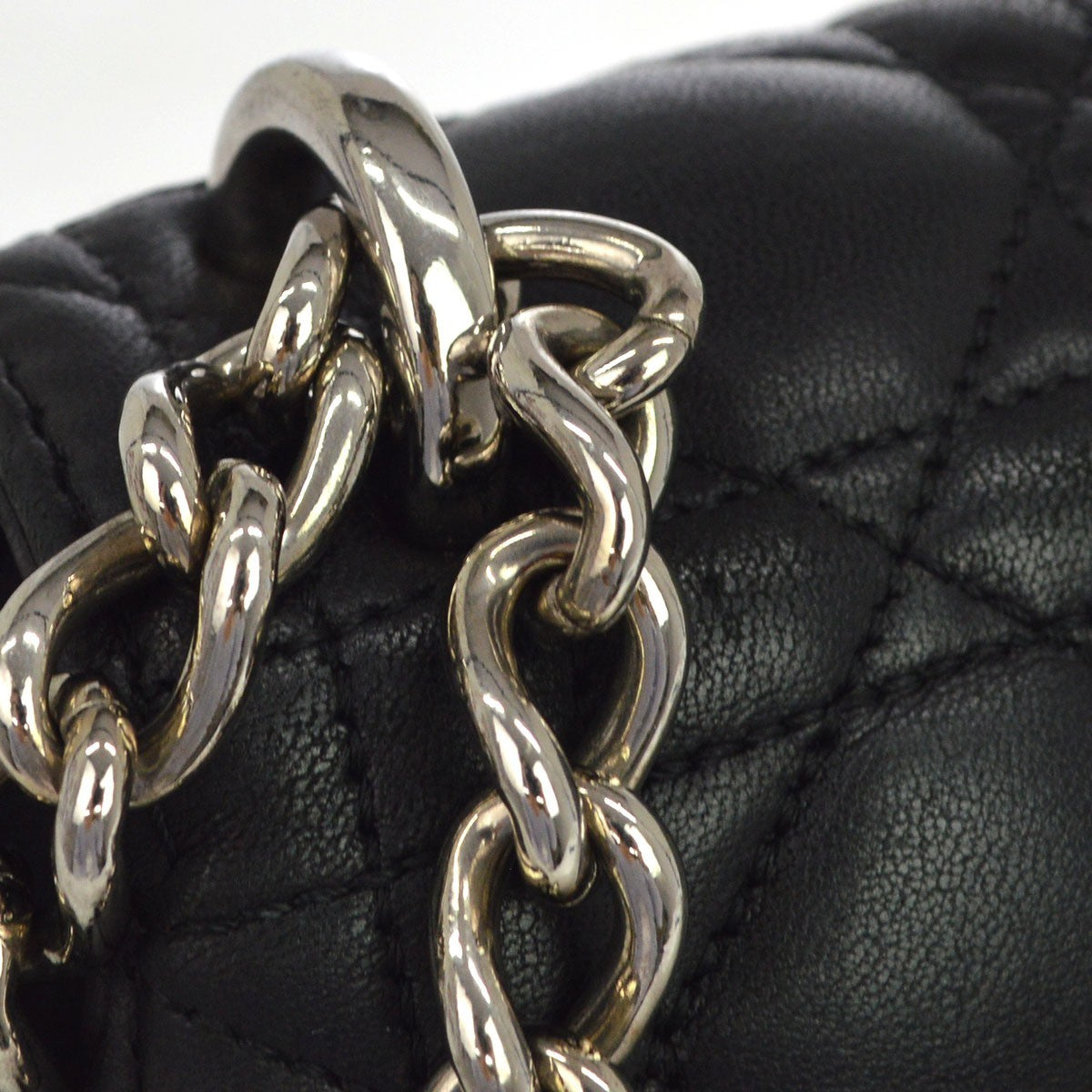 Christian Dior Black Cannage Leather Black Leather Shoulder Bag Bag (Pre-Owned)