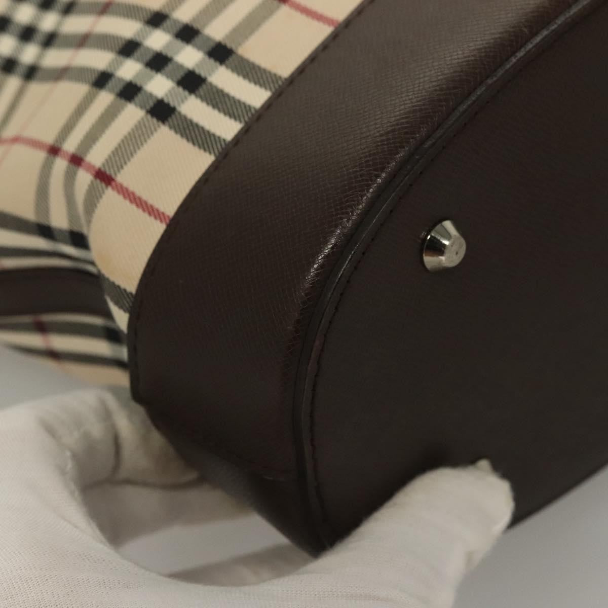 Burberry Nova Check Tote Canvas Check Pattern Beige Canvas Tote Bag Bag (Pre-Owned)