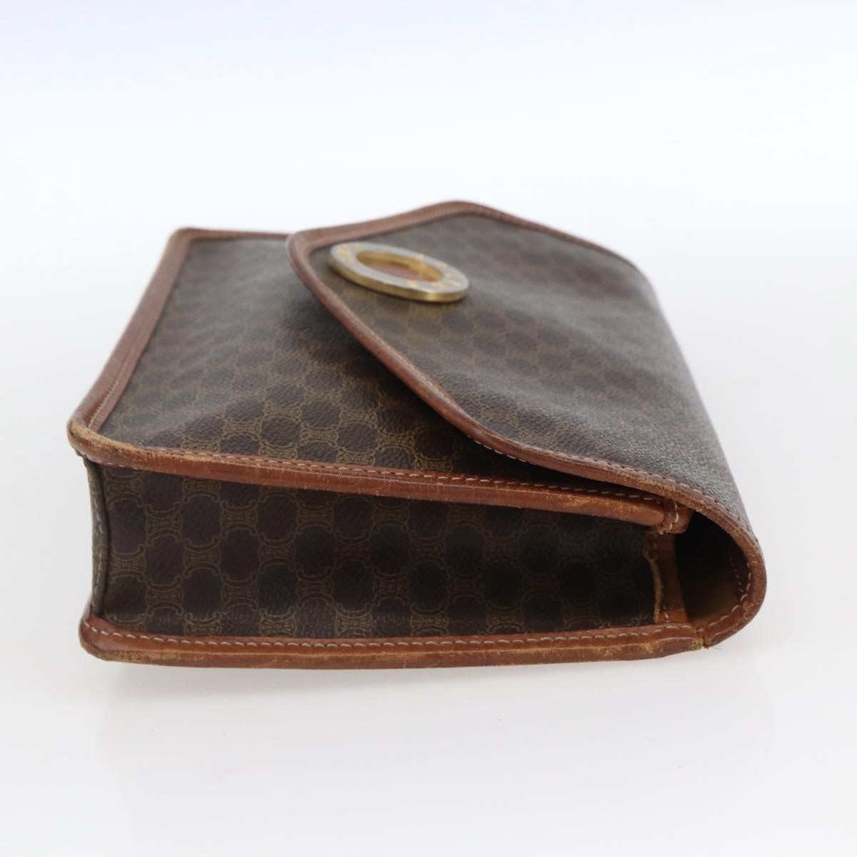 Celine Circle Logo Macadam Canvas And Leather Brown Canvas Clutche & Pouche Bag (Pre-Owned)