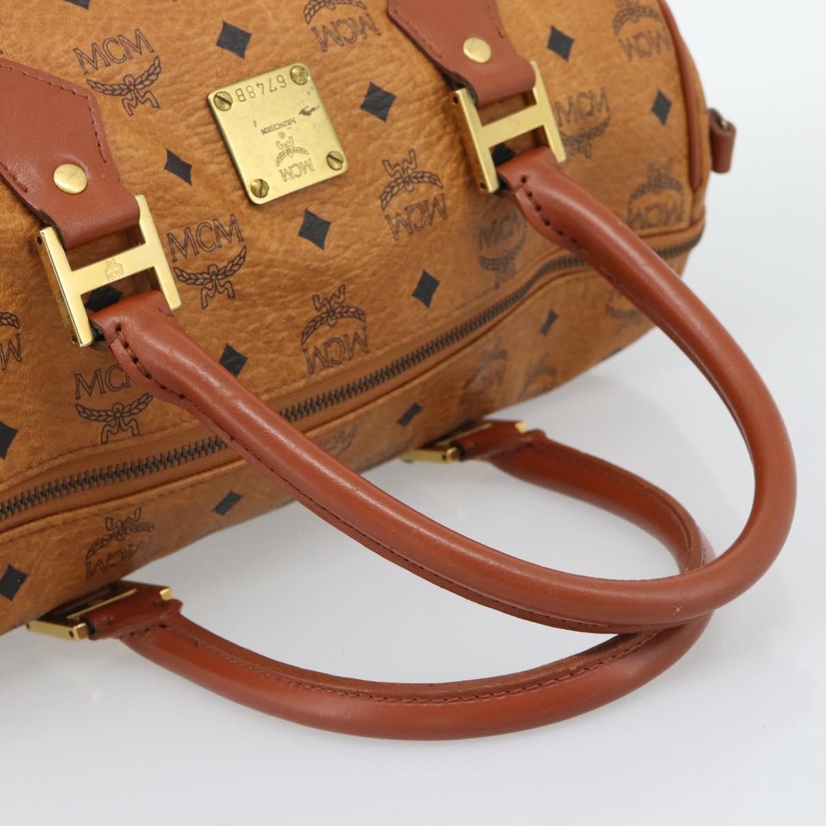 MCM Visetos Logogramme Leather Brown Leather Handbag (Pre-Owned)