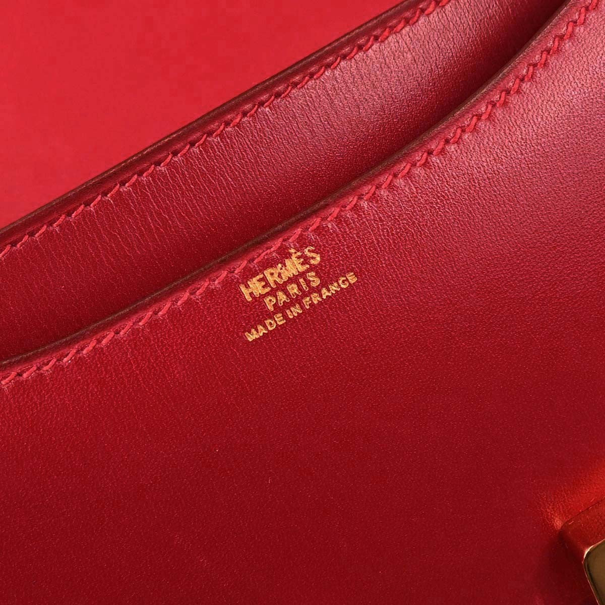 Hermes Constance Chamonix Red Leather Shoulder Bag Bag (Pre-Owned)