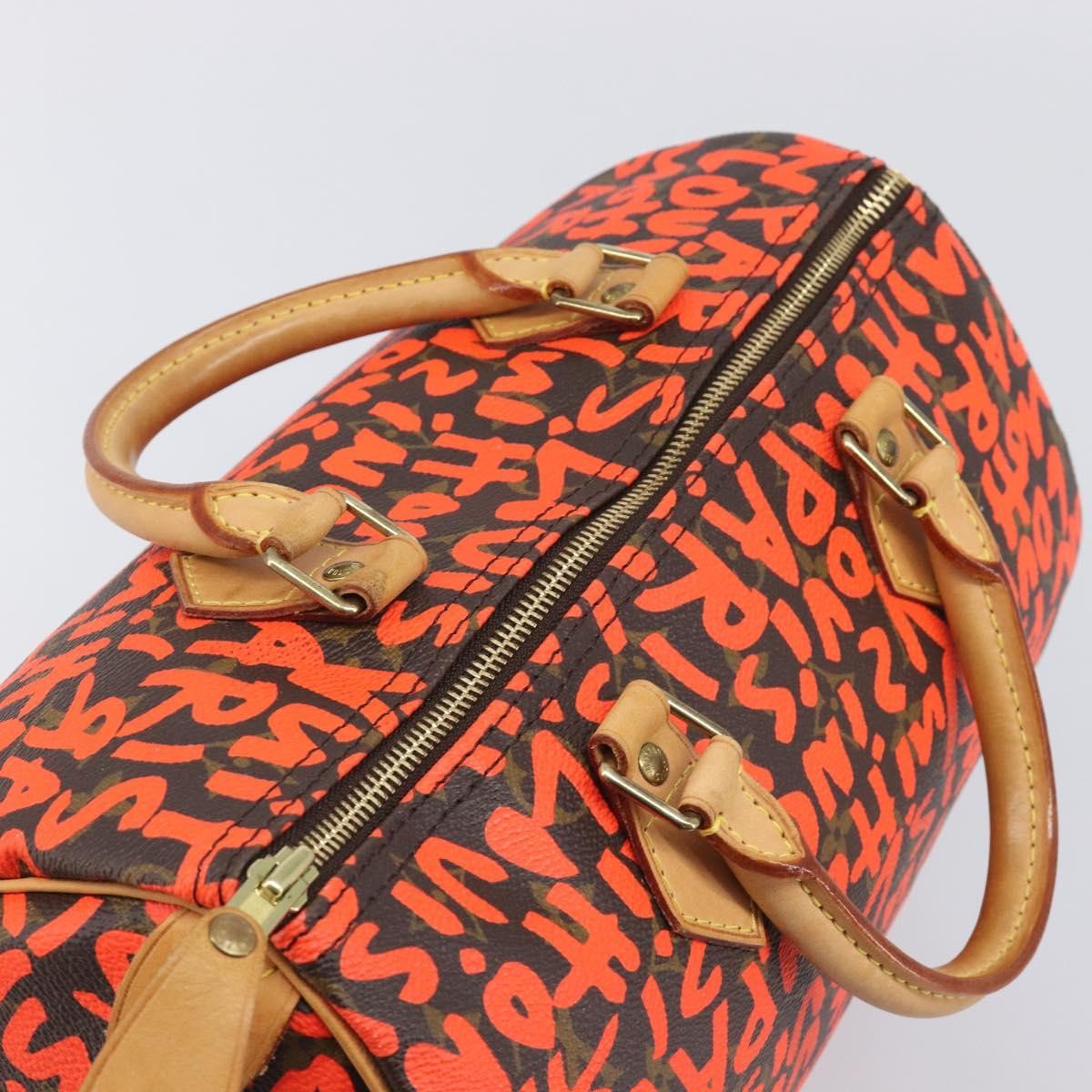 Louis Vuitton Speedy Limited Edition Monogram Graffiti Orange Canvas Handbag (Pre-Owned)