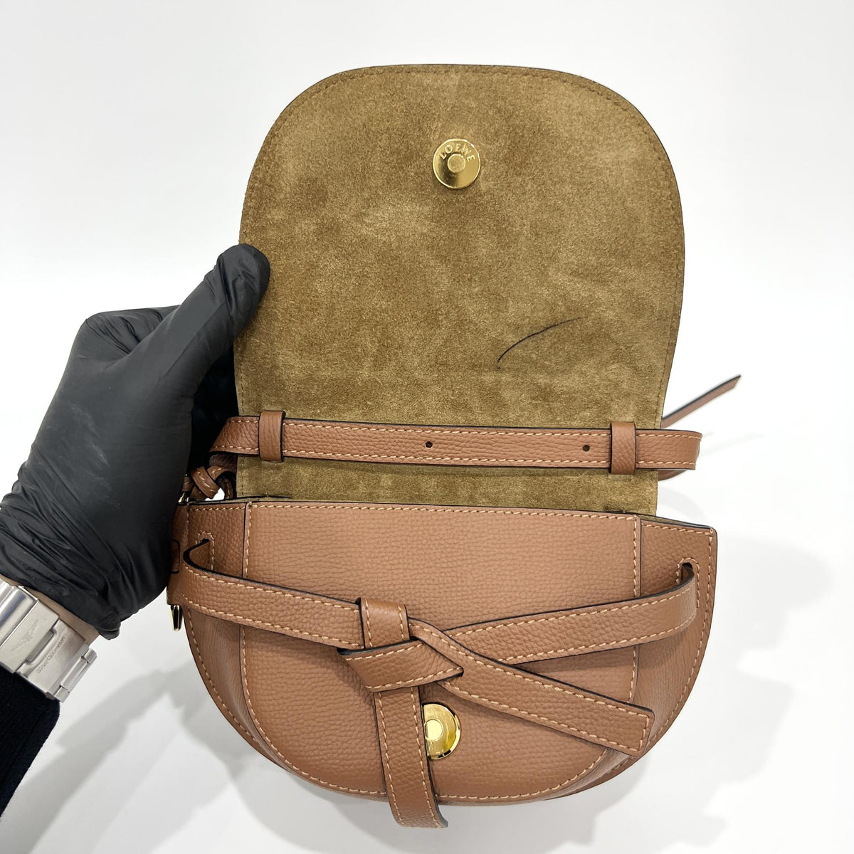Loewe Gate Belt Leather Brown Leather Shoulder Bag Bag (Pre-Owned)