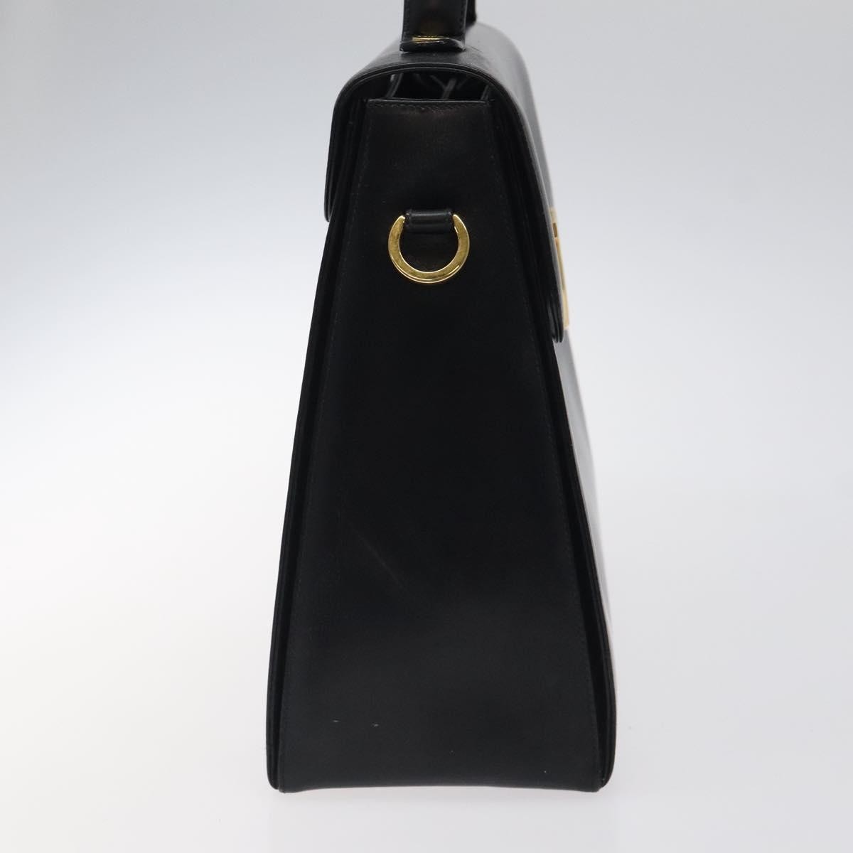 Salvatore Ferragamo Convertible Top Handle Leather Black Leather Handbag (Pre-Owned)