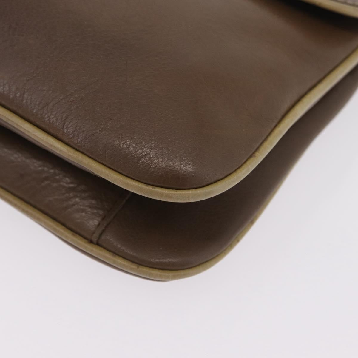 Celine Flap Shoulder Leather Brown Leather Shoulder Bag Bag (Pre-Owned)